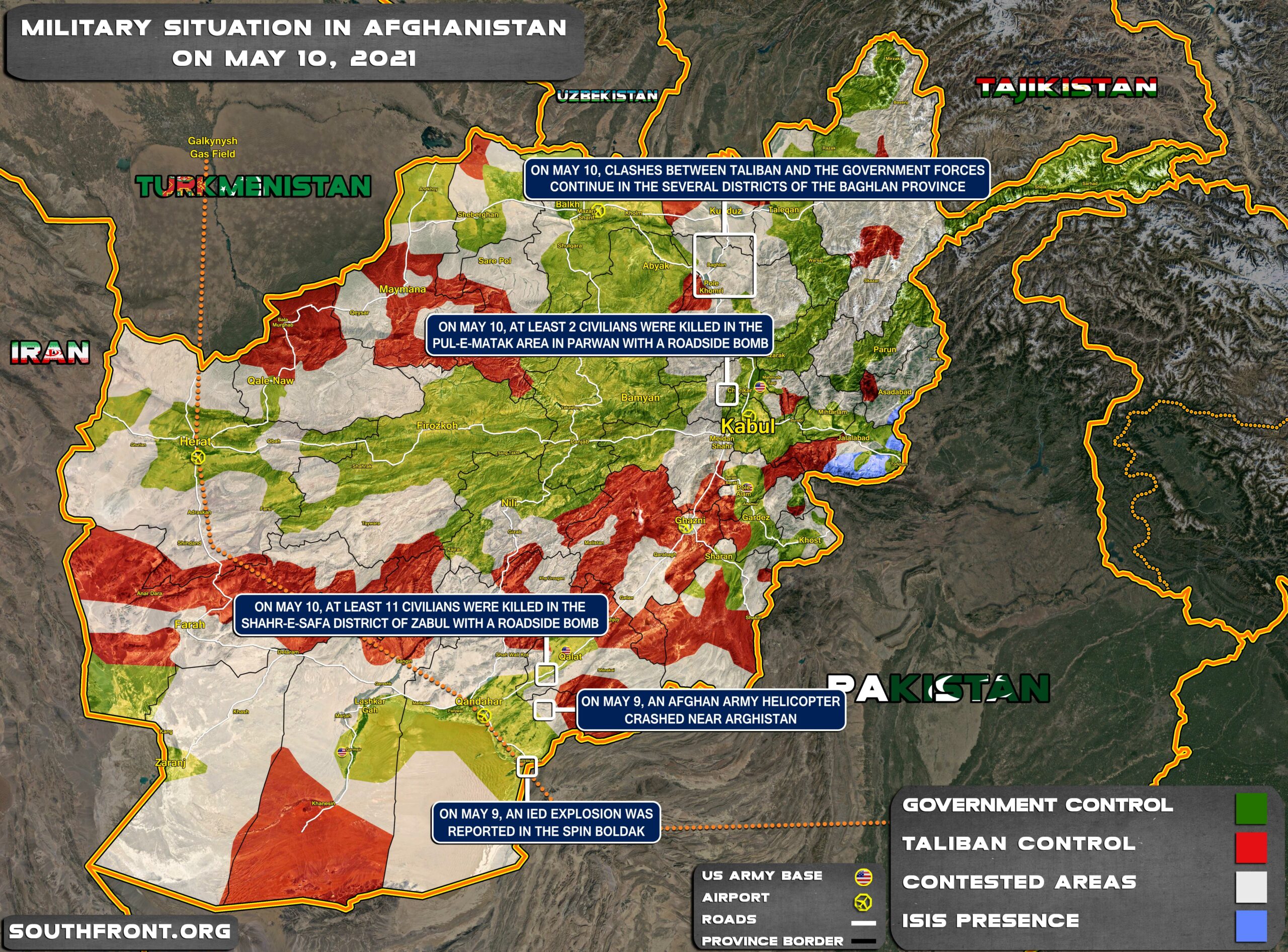 Military Situation In Afghanistan On May 10, 2021 (Map Update)