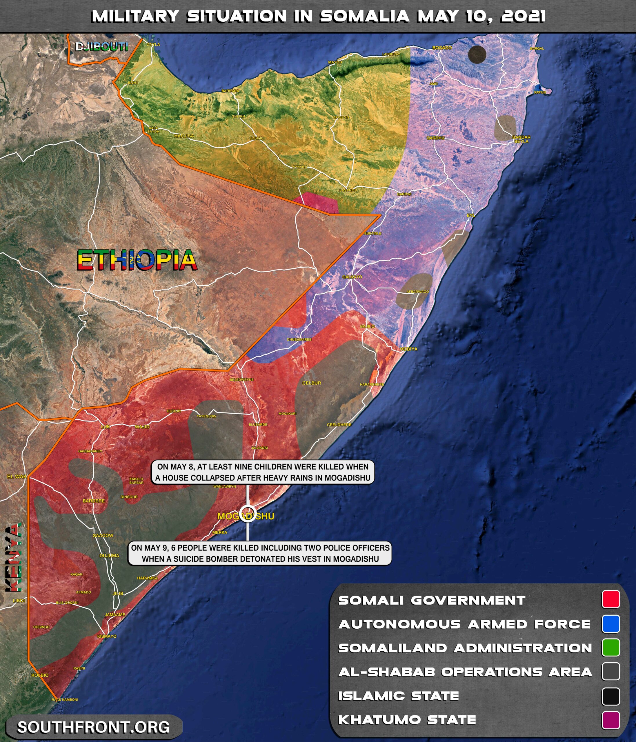 Military Situation In Somalia On May 10, 2021 (Map Update)