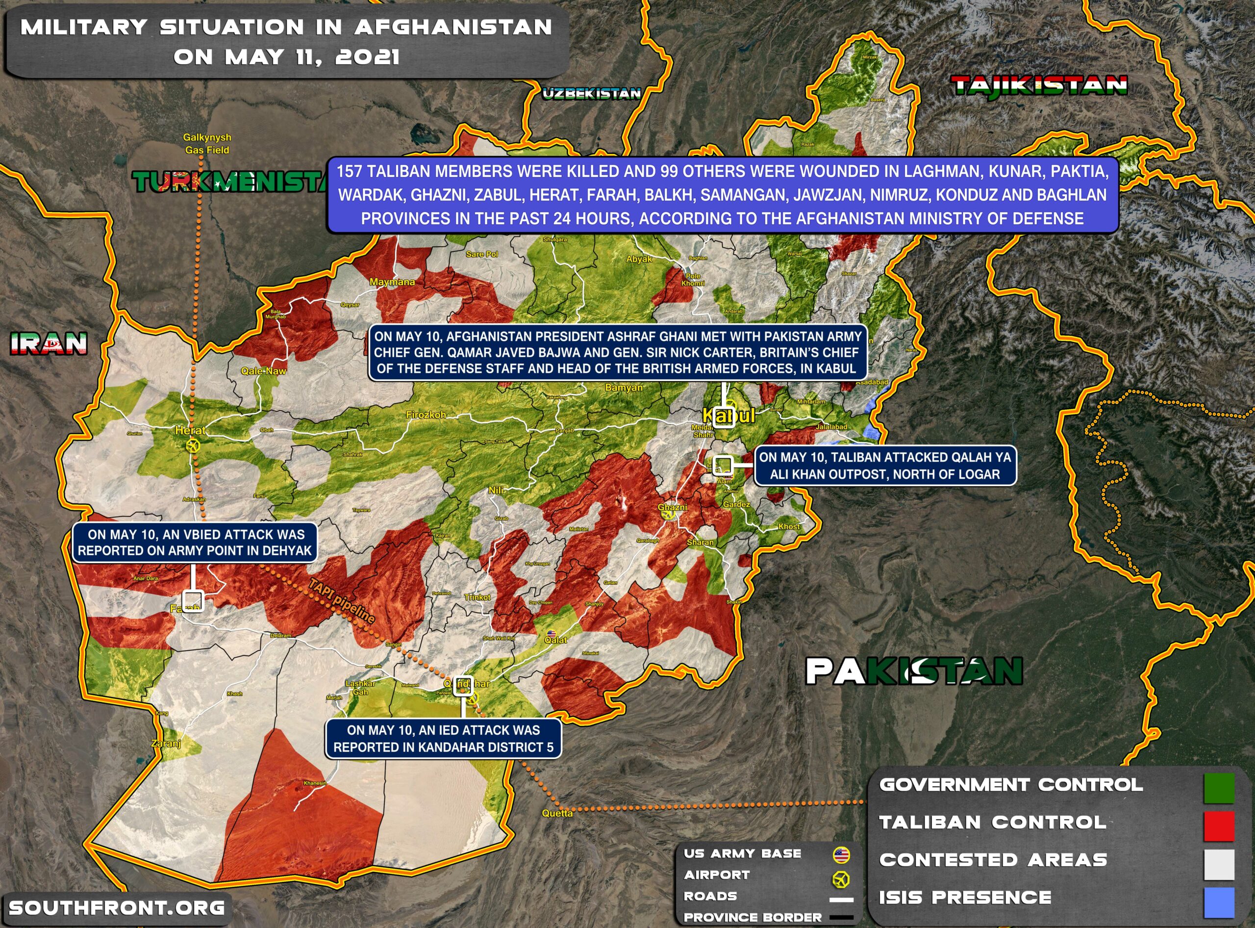 Military Situation In Afghanistan On May 11, 2021 (Map Update)