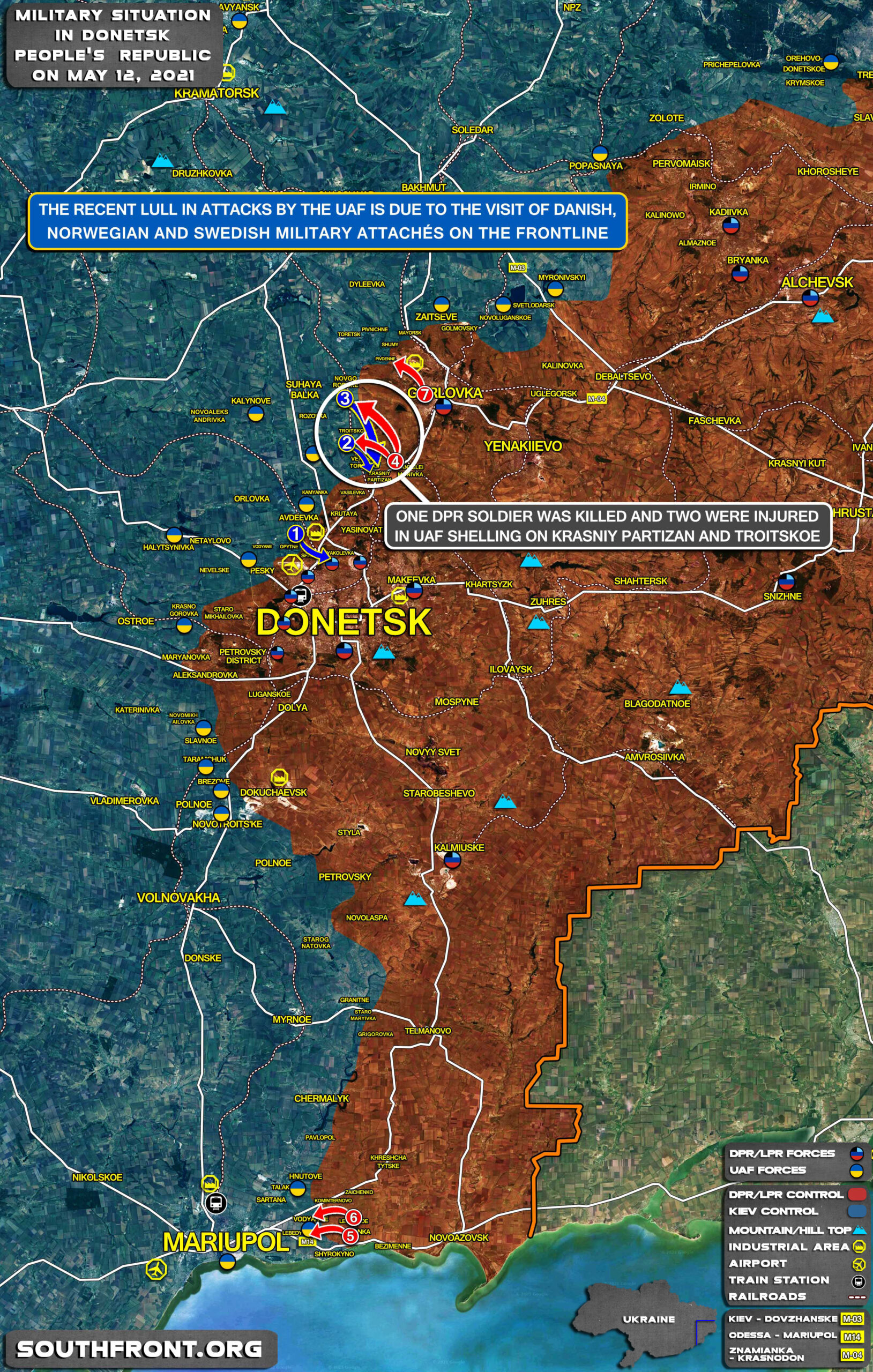 Hypocritical Calm In Eastern Ukraine Due To Foreign Military Attaché Visit (Map Update)