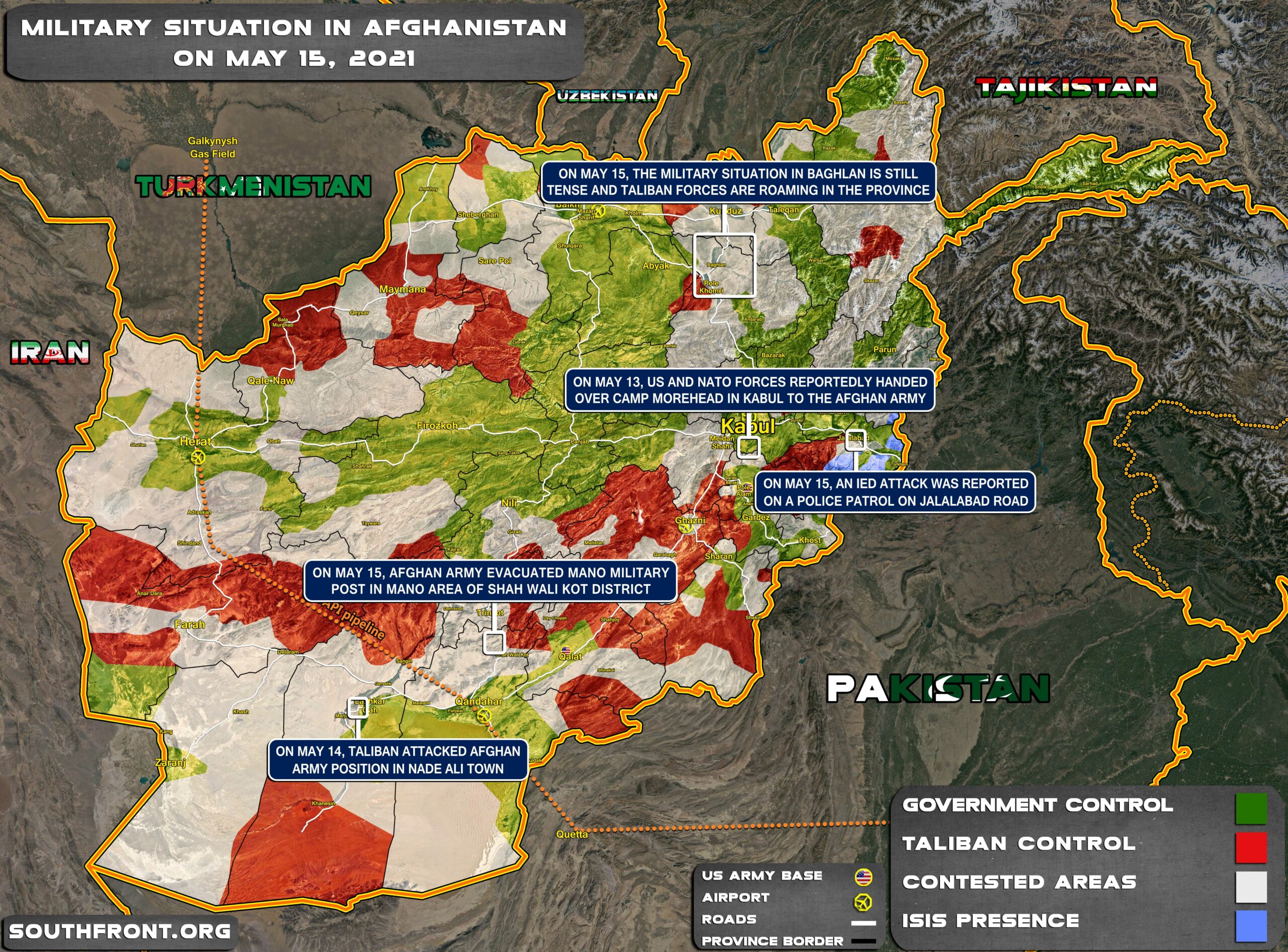 Military Situation In Afghanistan On May 15, 2021 (Map Update)