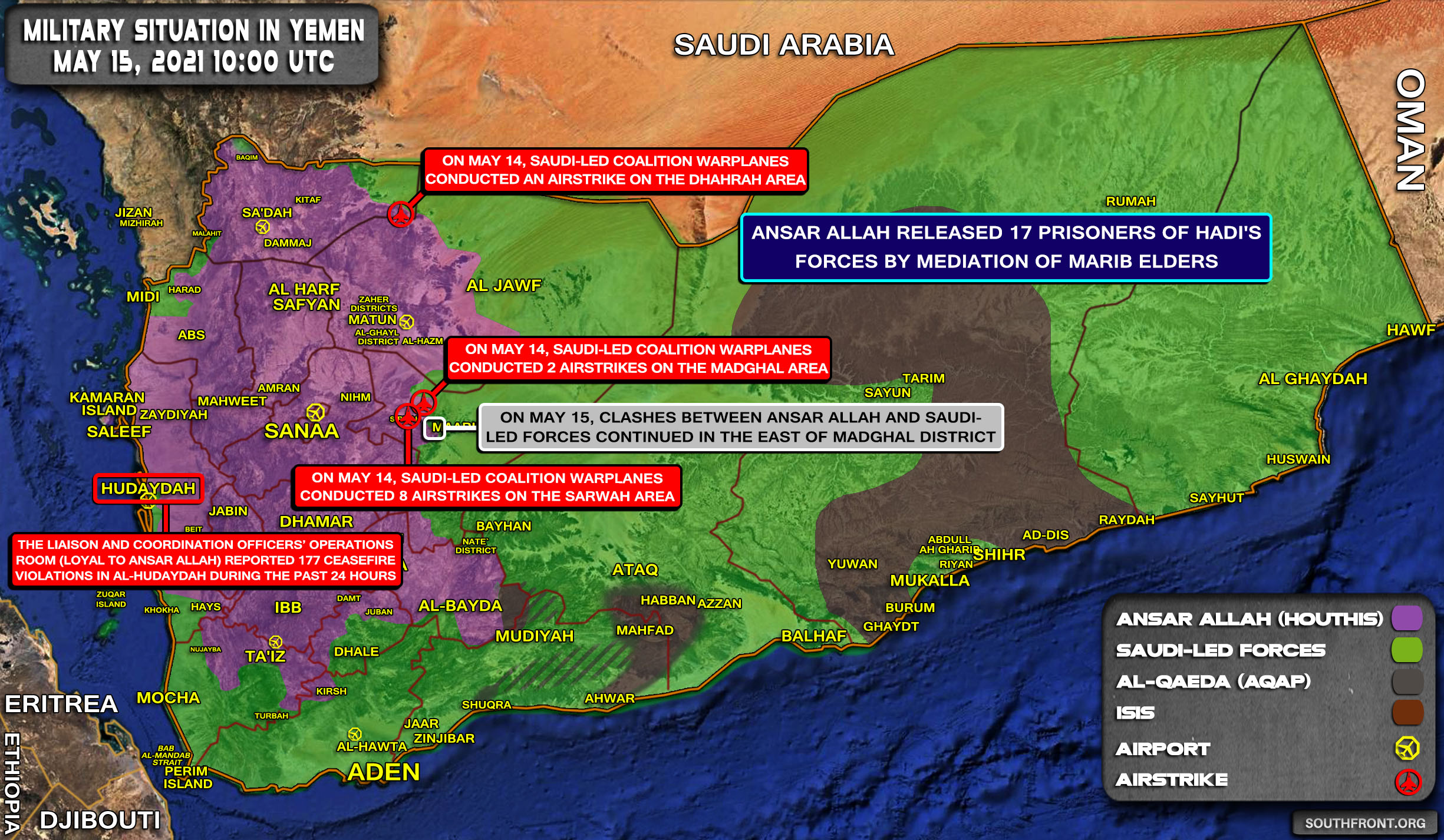 Military Situation In Yemen On May 15, 2021 (Map Update)