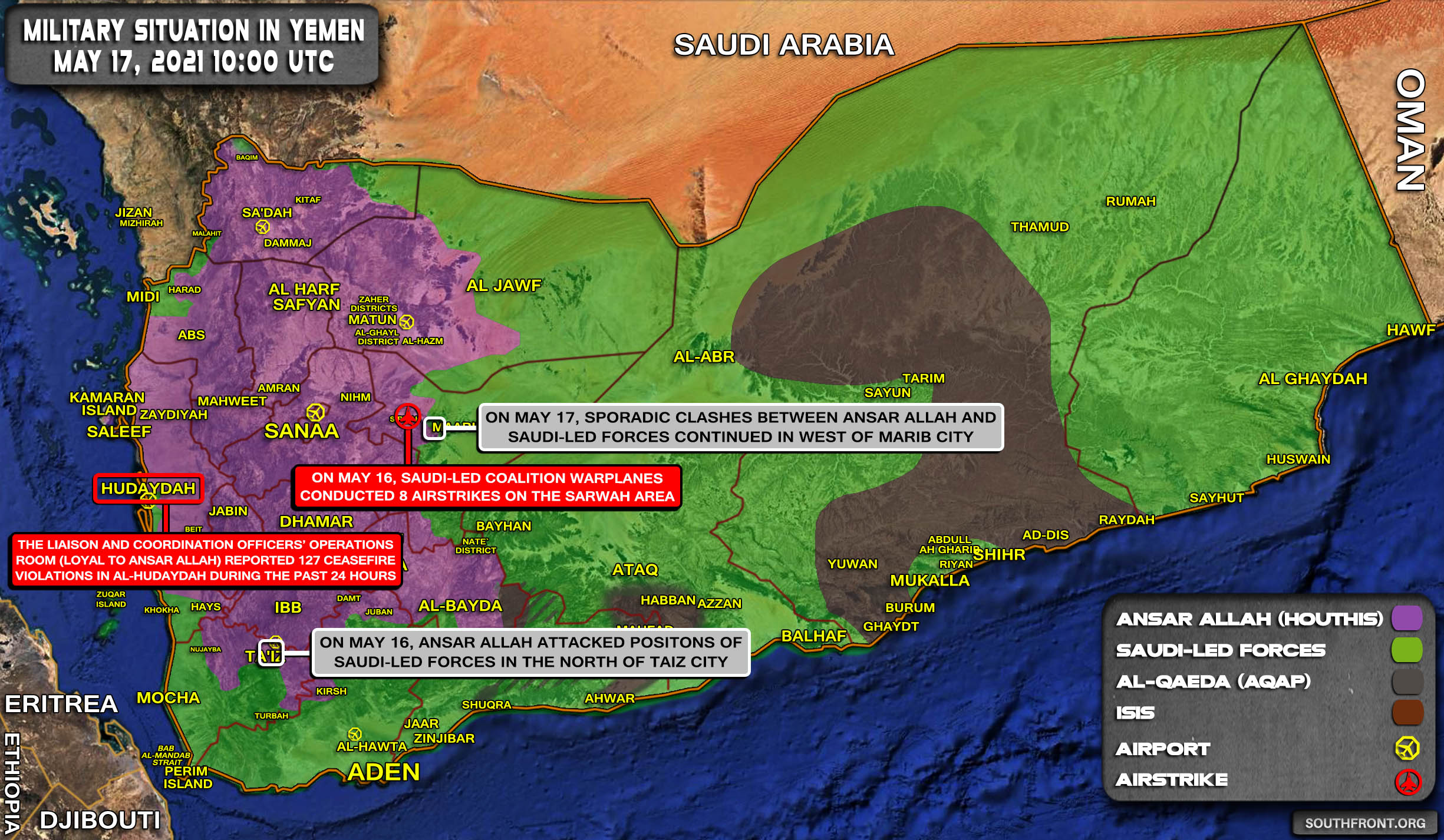 Military Situation In Yemen On May 17, 2021 (Map Update)