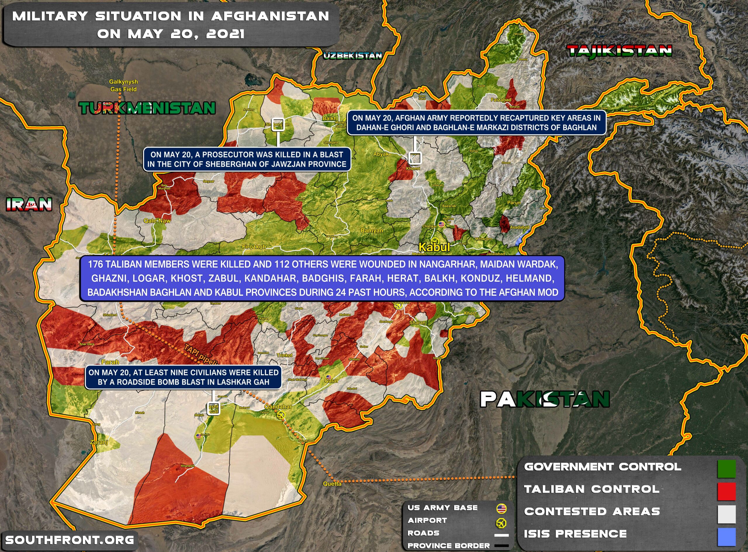 Military Situation In Afghanistan On May 20, 2021 (Map Update)