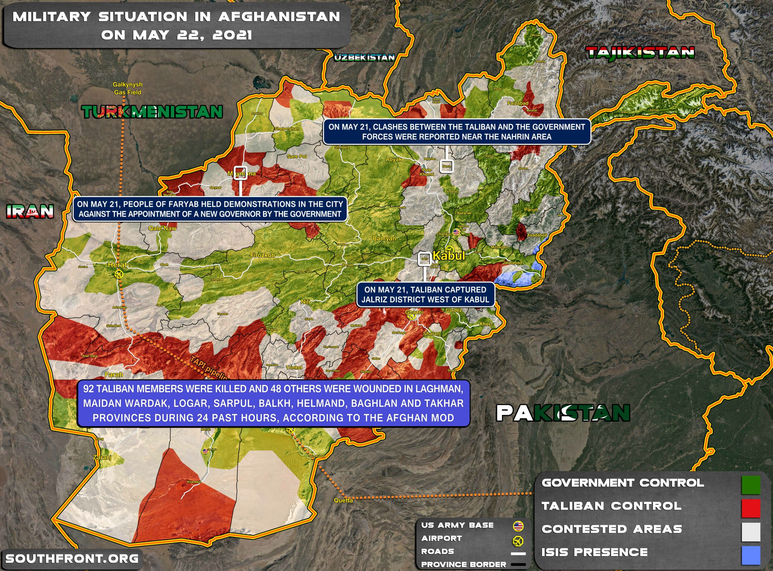 Military Situation In Afghanistan On May 22, 2021 (Map Update)