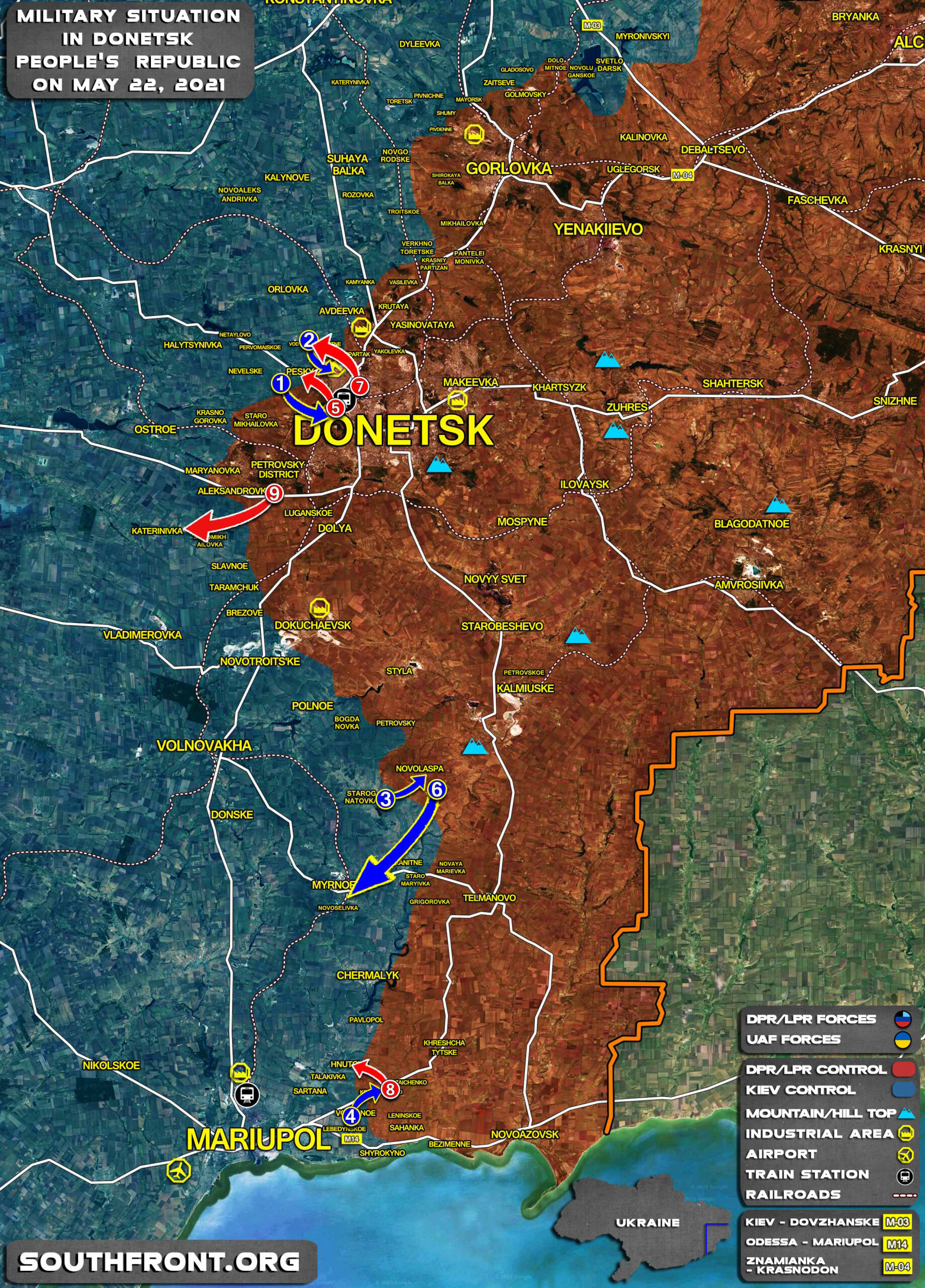 Military Situation In Donetsk People's Republic On May 22, 2021 (Map Update)