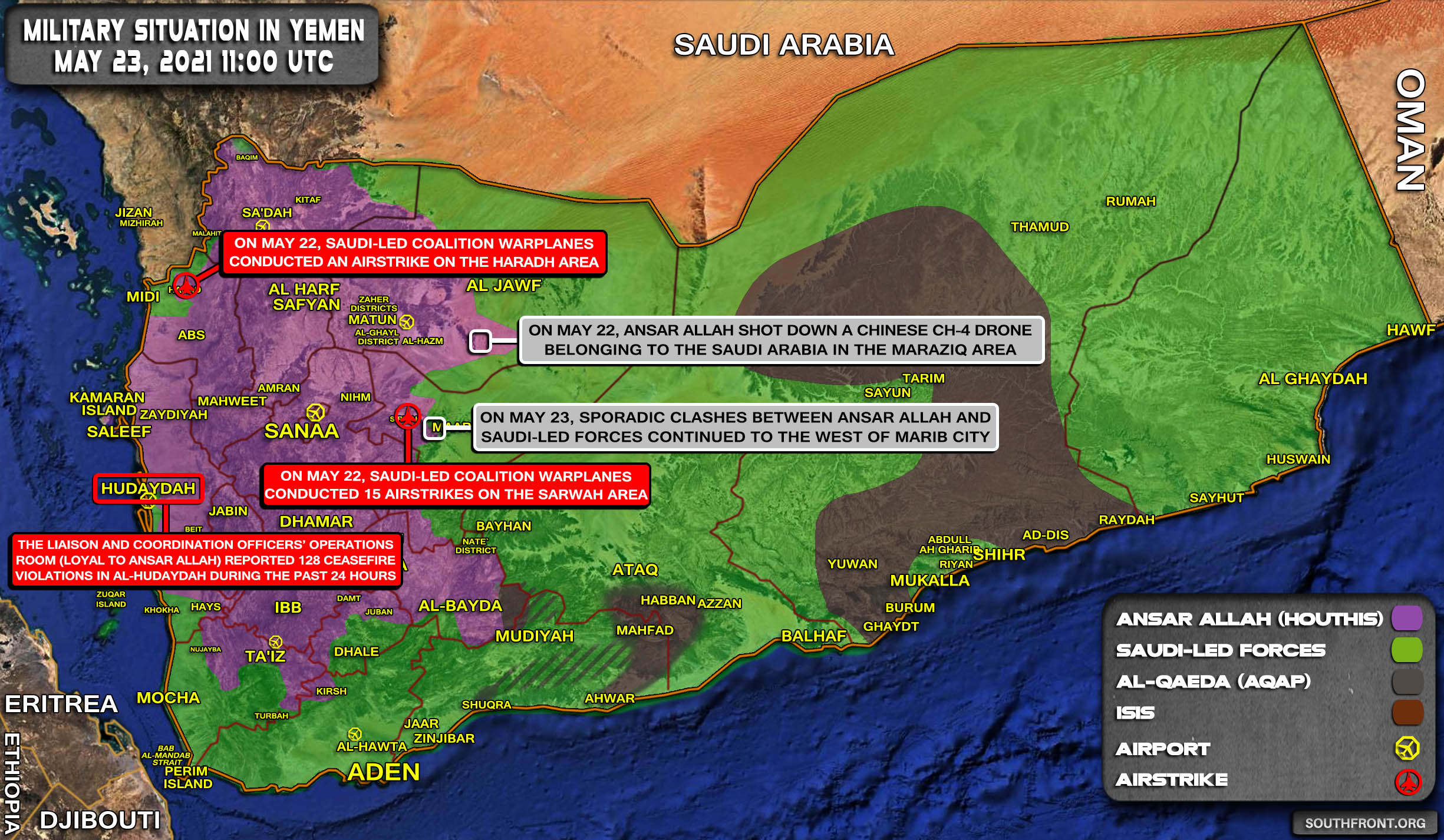 Military Situation In Yemen On May 23, 2021 (Map Update)