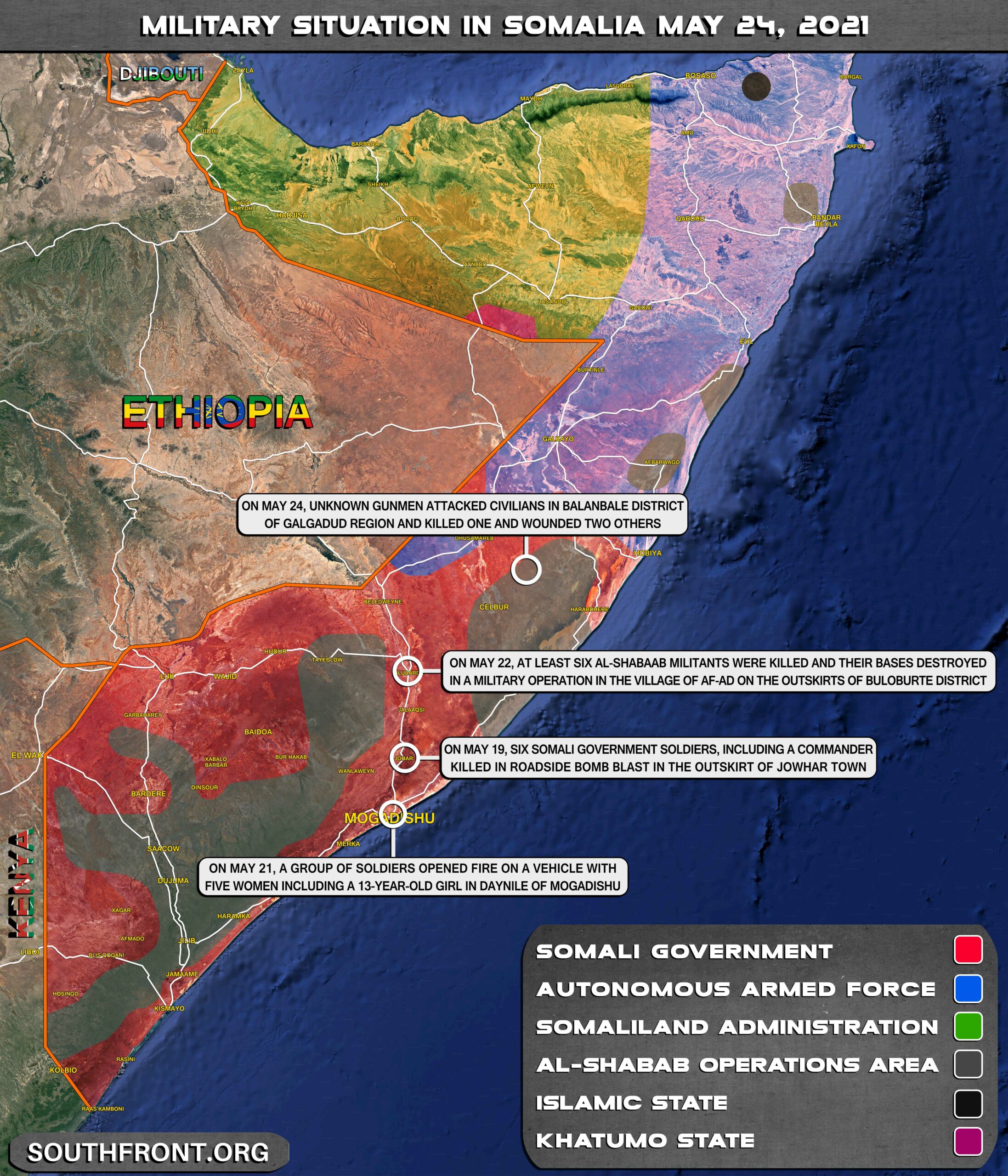 Military Situation In Somalia On May 24, 2021 (Map Update)