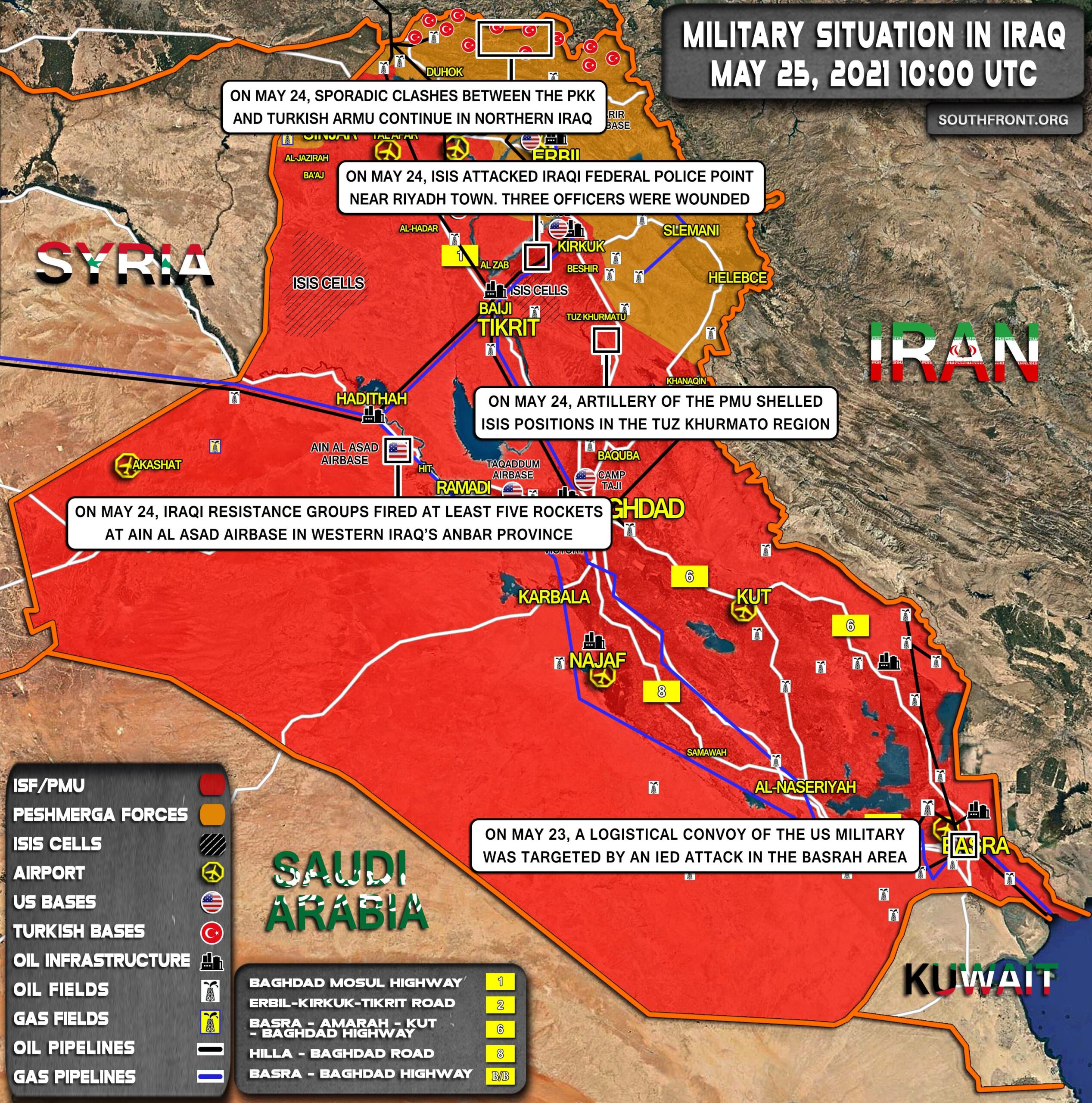 Military Situation In Iraq On May 25, 2021 (Map Update)