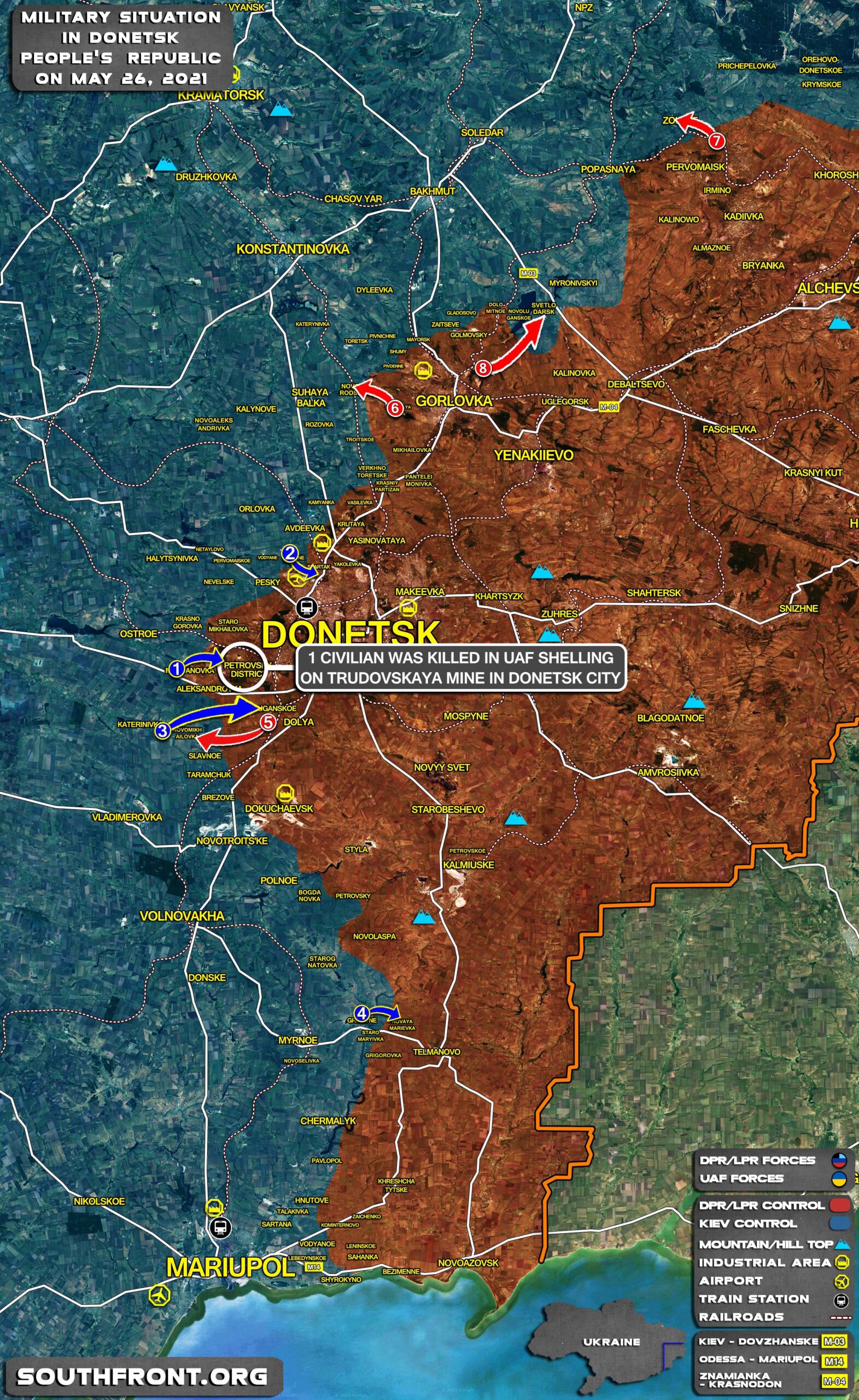 Military Situation In Donetsk People’s Republic On May 26, 2021 (Map Update)