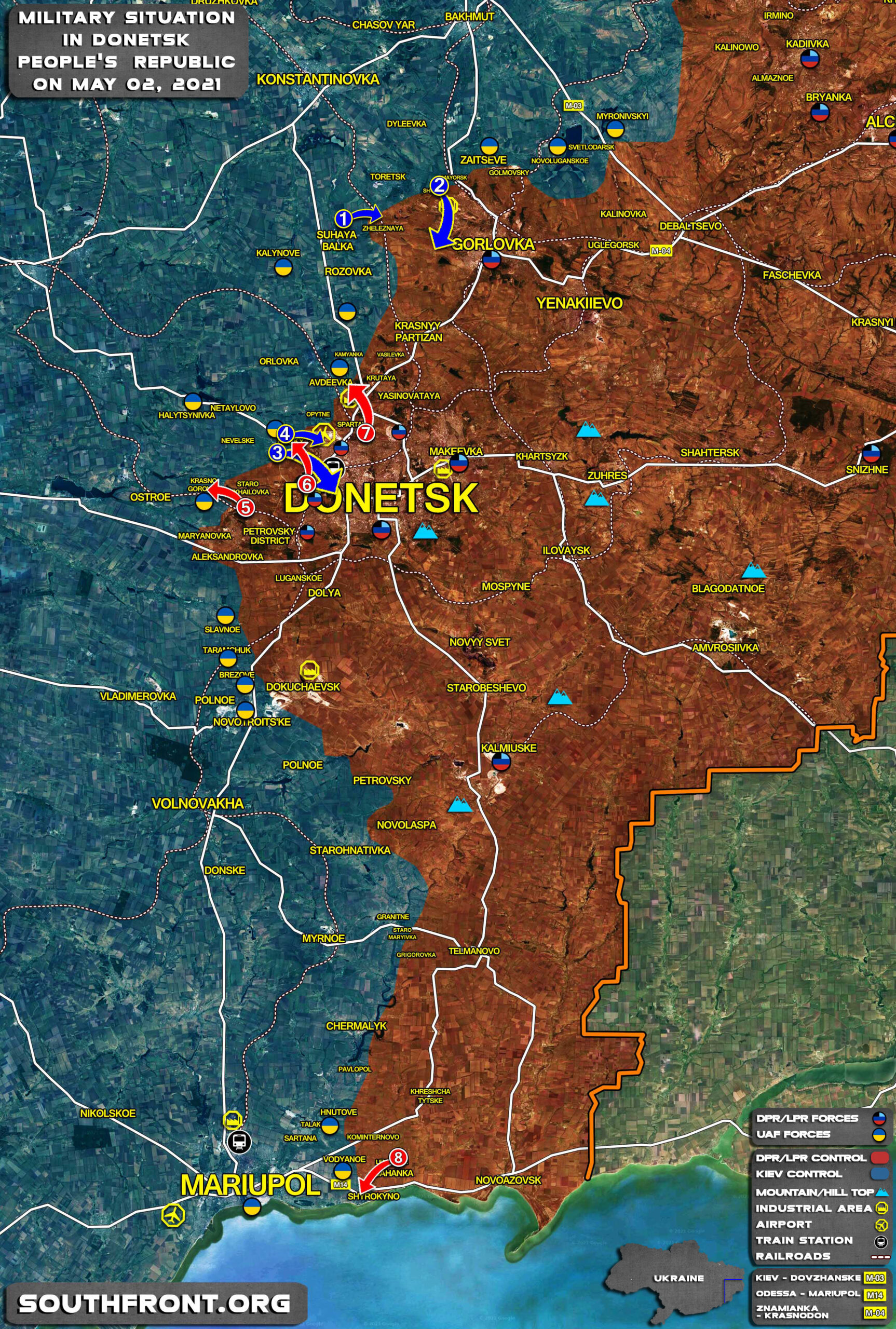 Military Situation In Donetsk People's Republic On May 2, 2021 (Map Update)