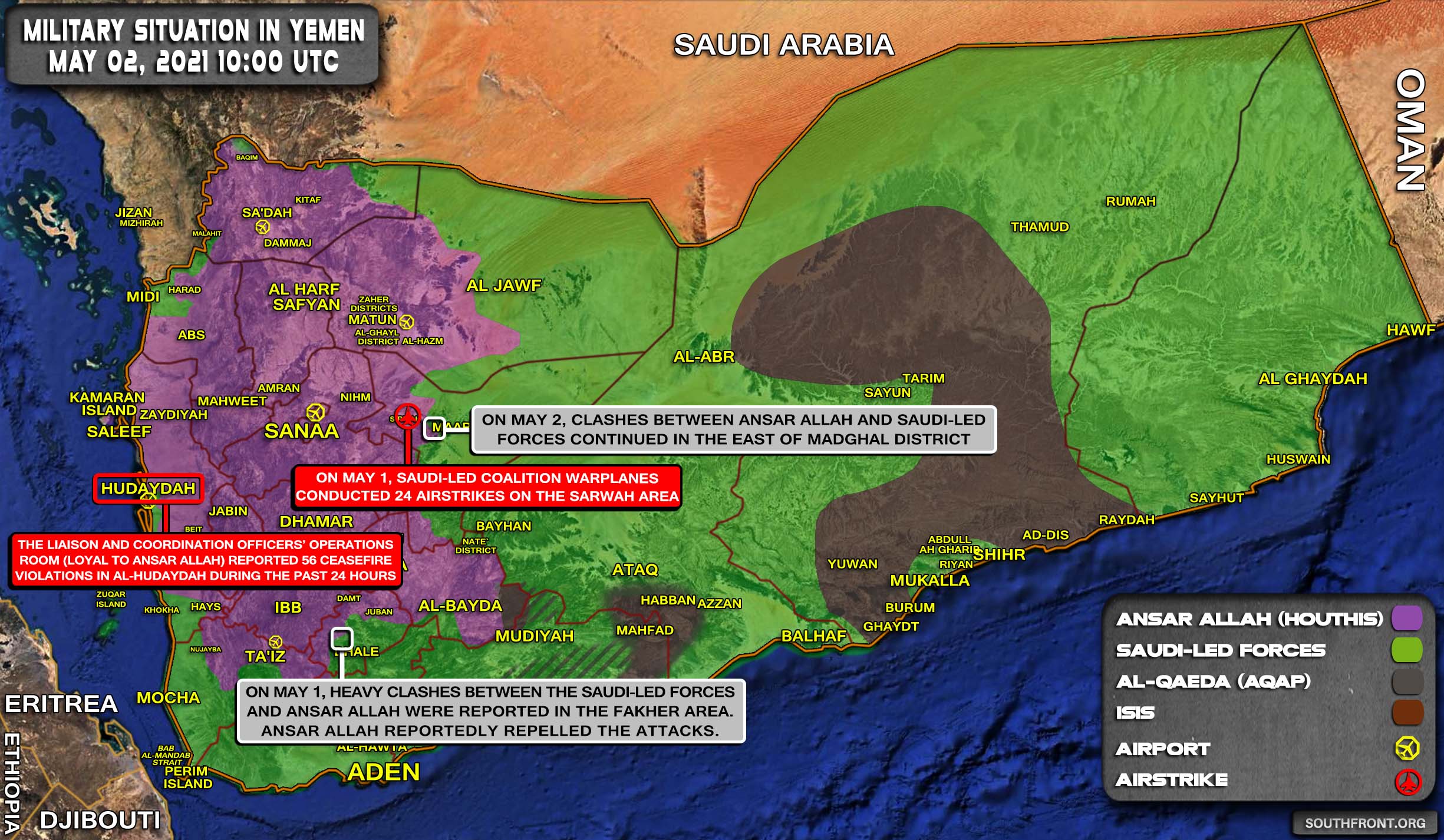 Military Situation In Yemen On May 2, 2021 (Map Update)