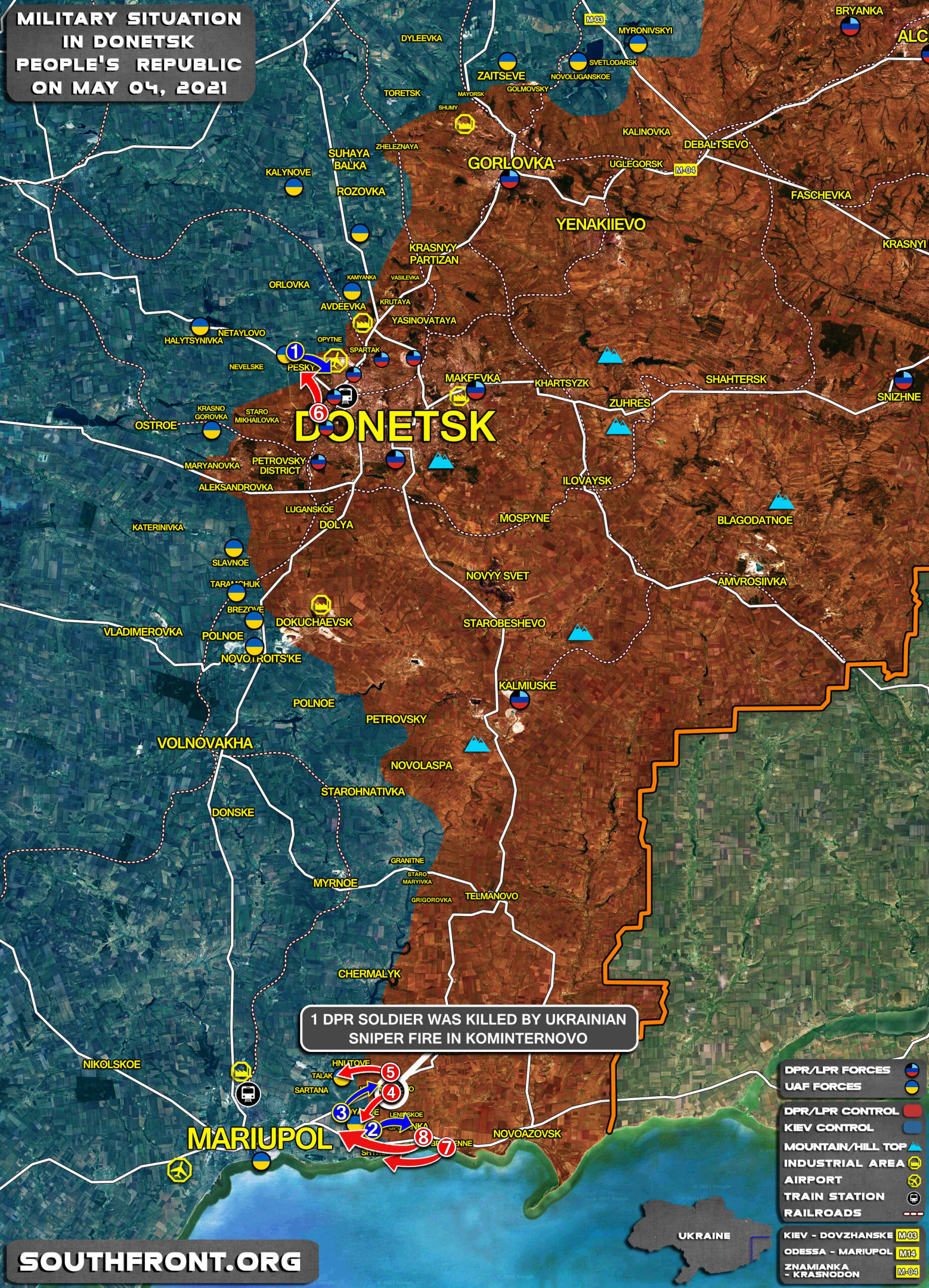 Military Situation In Donetsk People’s Republic On May 4, 2021 (Map Update)