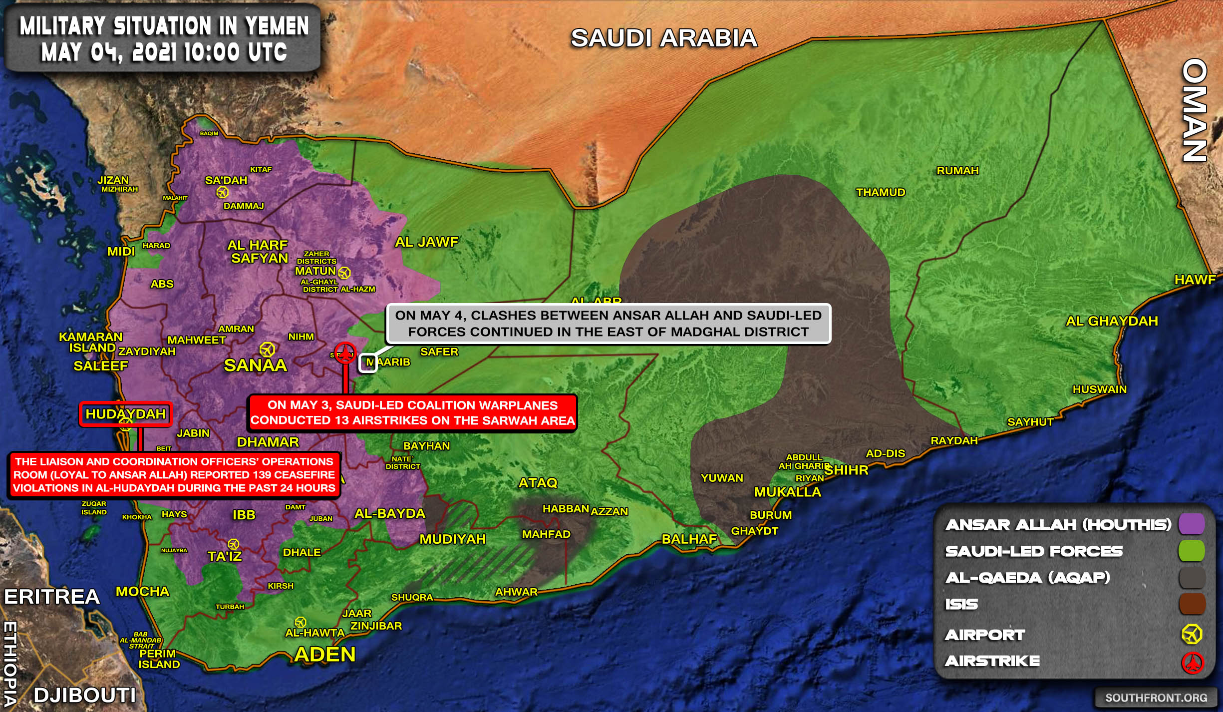 Military Situation In Yemen On May 4, 2021 (Map Update)