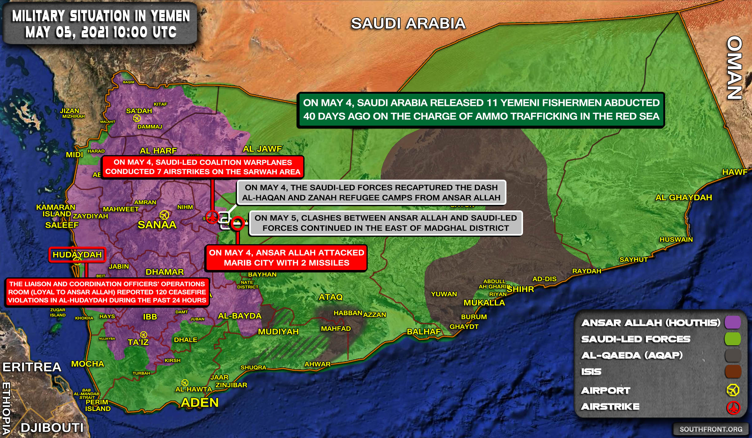 Military Situation In Yemen On May 5, 2021 (Map Update)