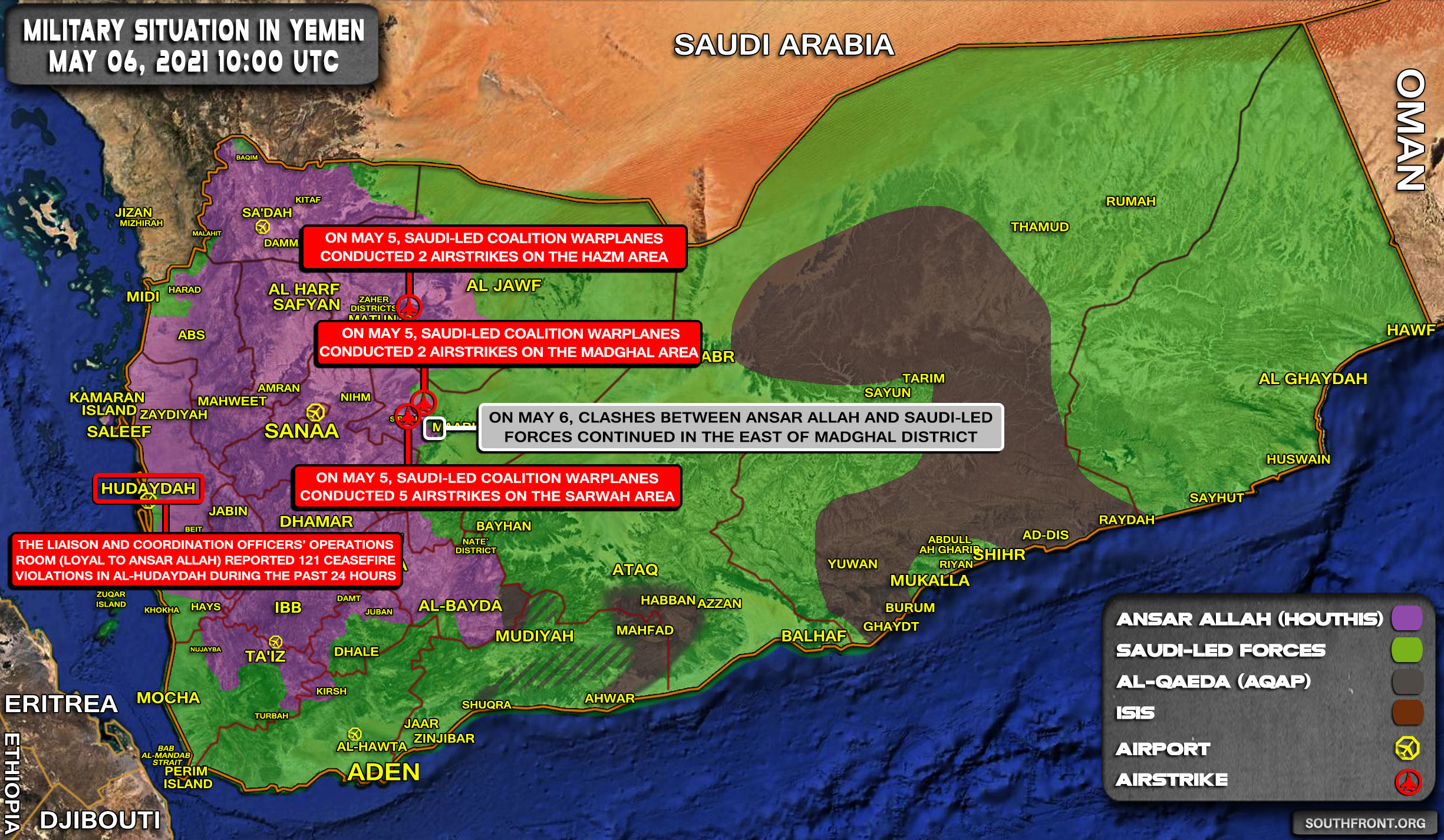 Military Situation In Yemen On May 6, 2021 (Map Update)