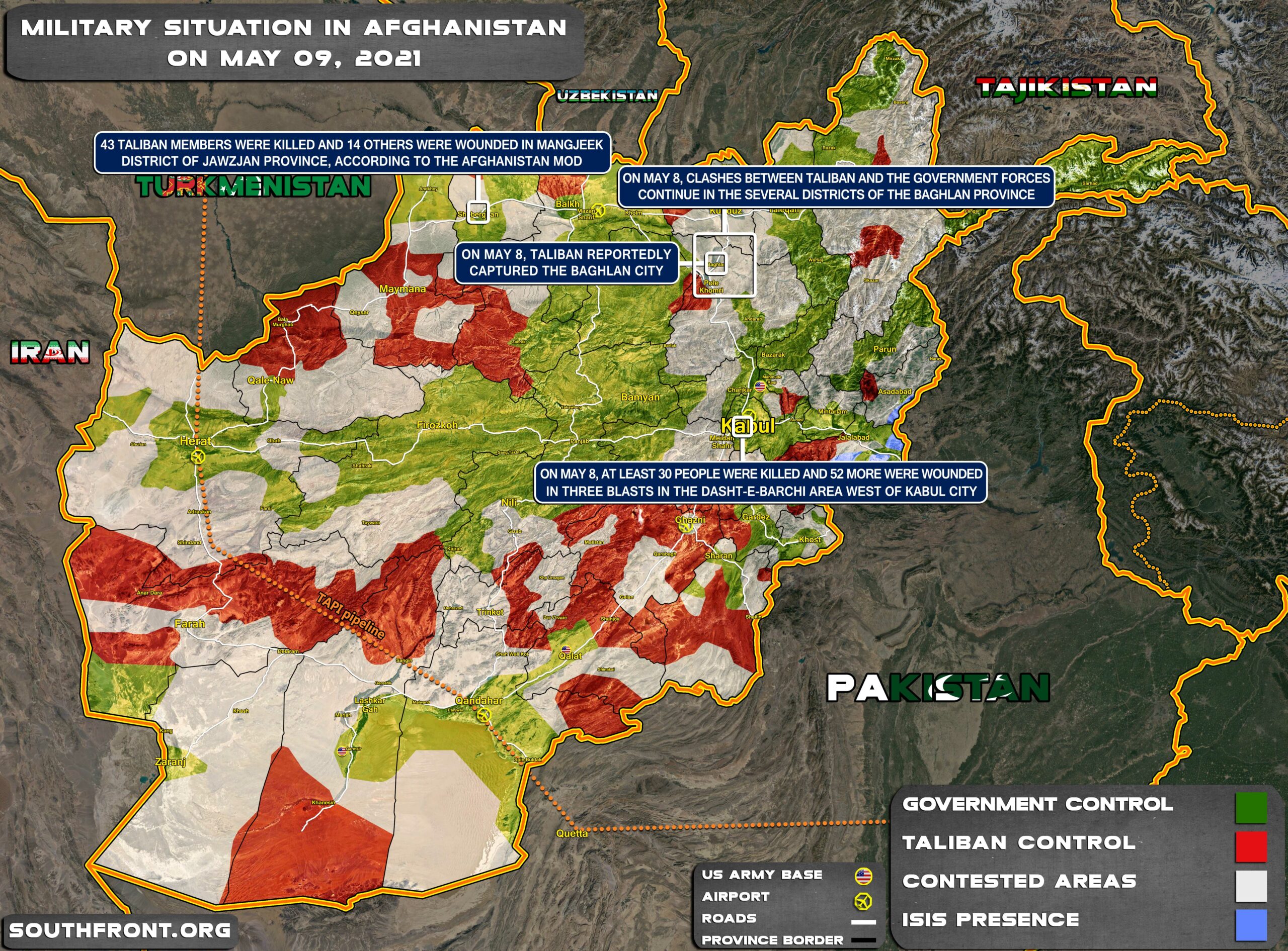 Military Situation In Afghanistan On May 9, 2021 (Map Update)