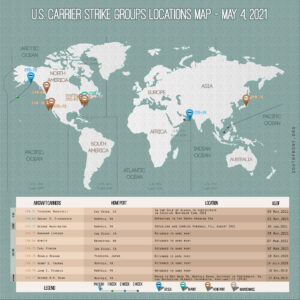 Locations Of US Carrier Strike Groups – May 4, 2021