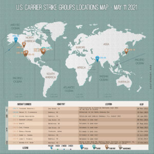 Locations Of US Carrier Strike Groups – May 11, 2021