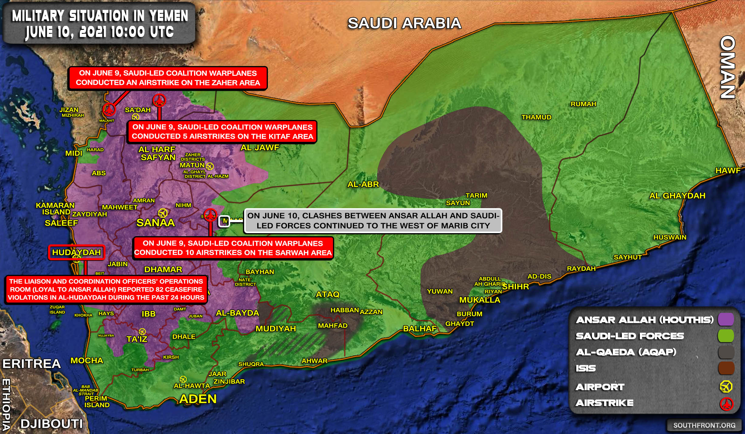 Military Situation In Yemen On June 10, 2021 (Map Update)