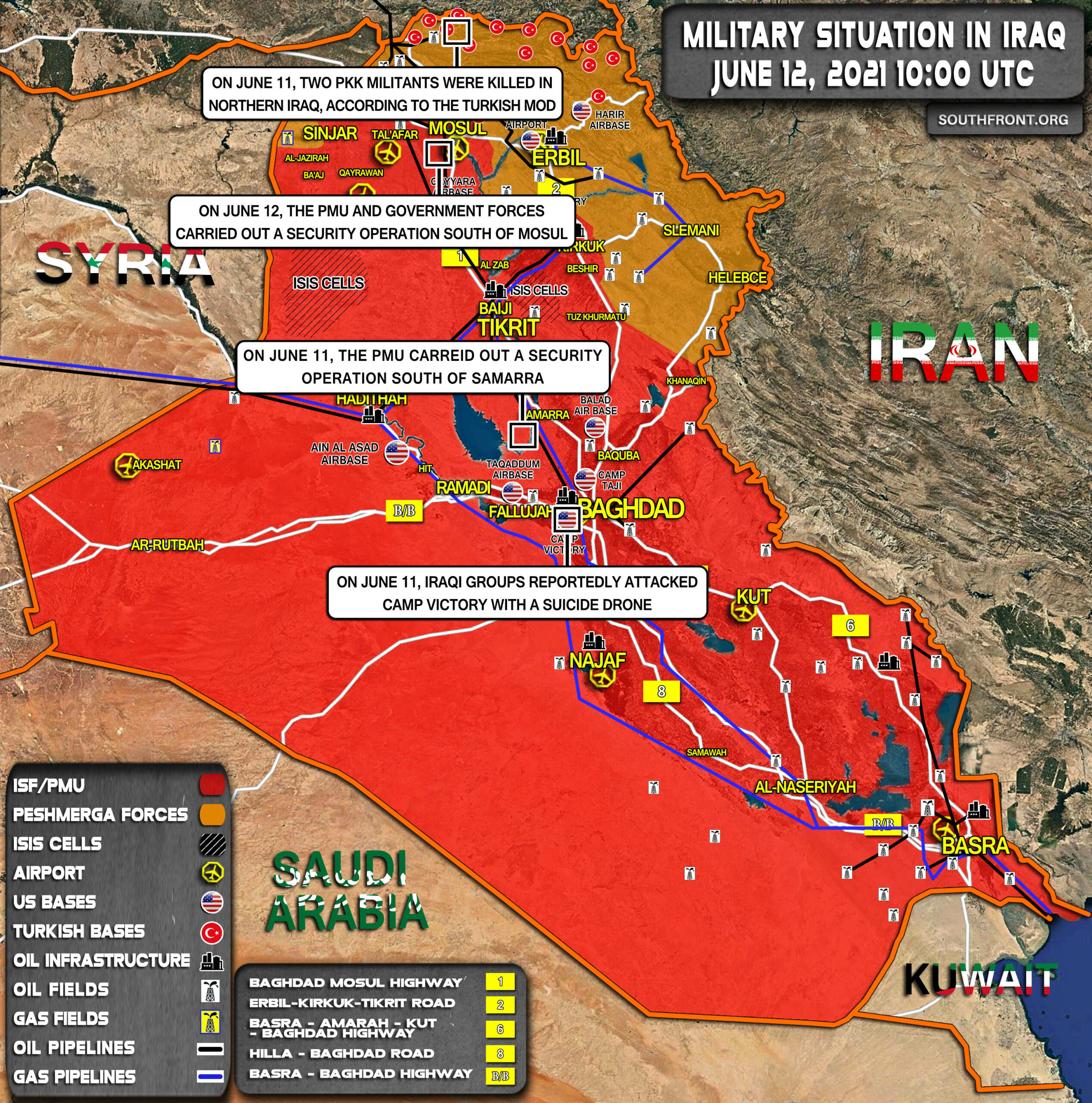 Military Situation In Iraq On June 12, 2021 (Map Update)