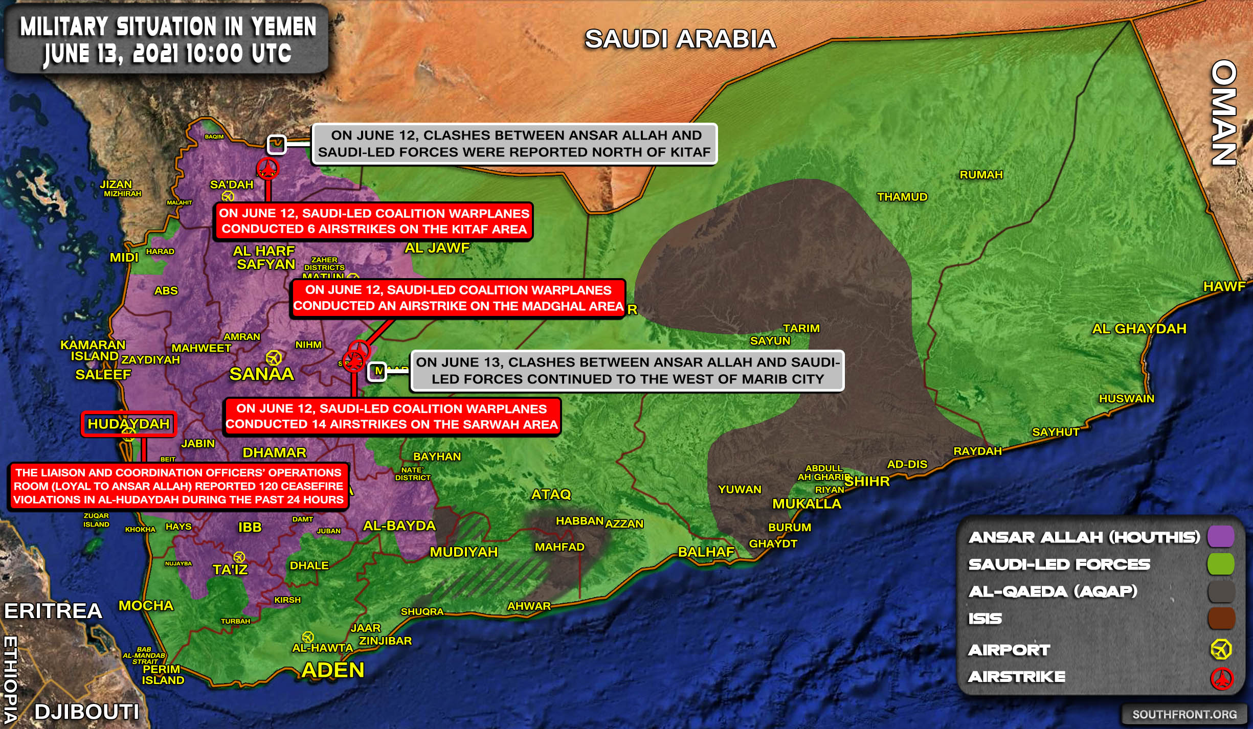 Military Situation In Yemen On June 13, 2021 (Map Update)