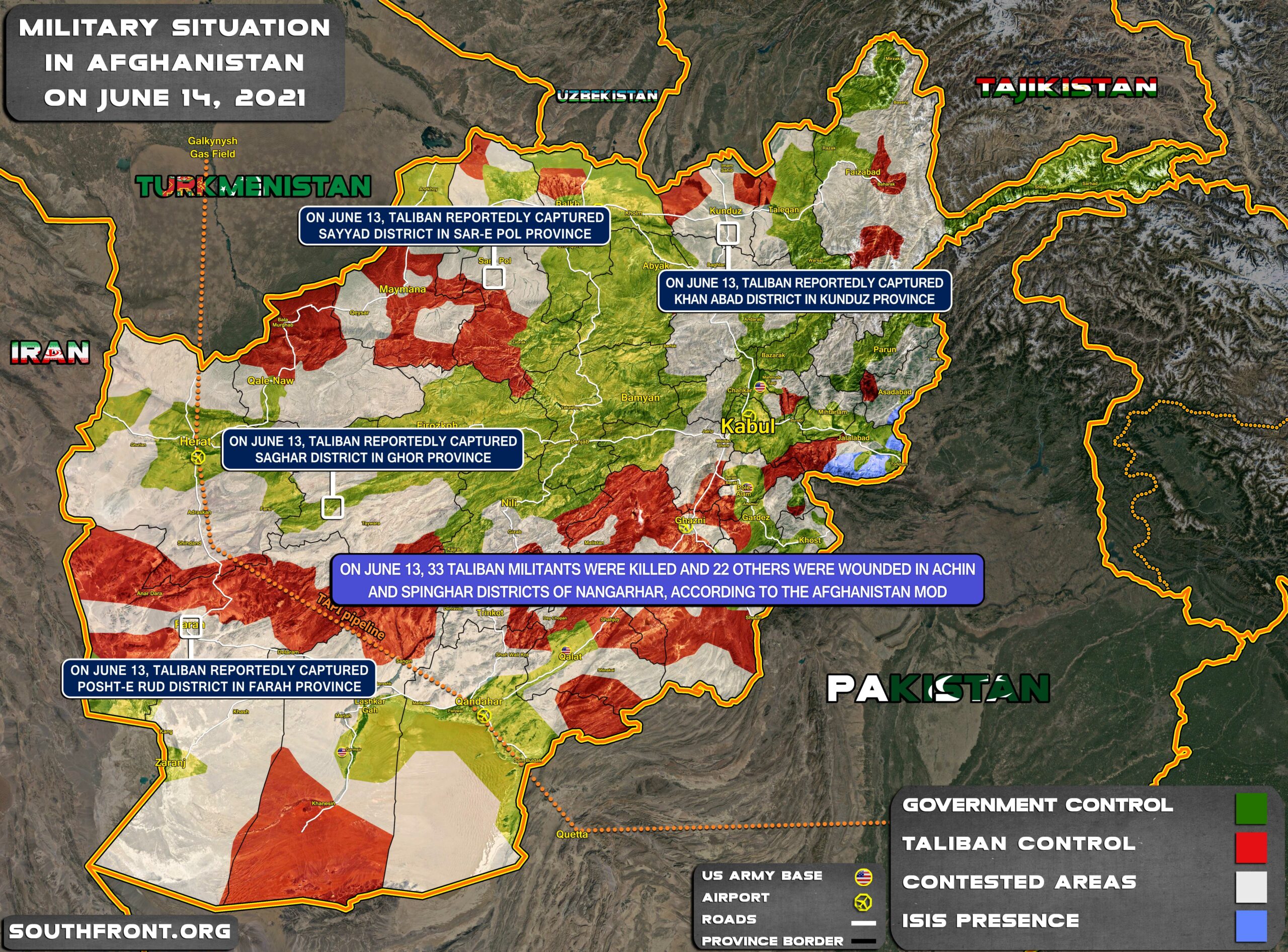 Military Situation In Afghanistan On June 14, 2021 (Map Update)