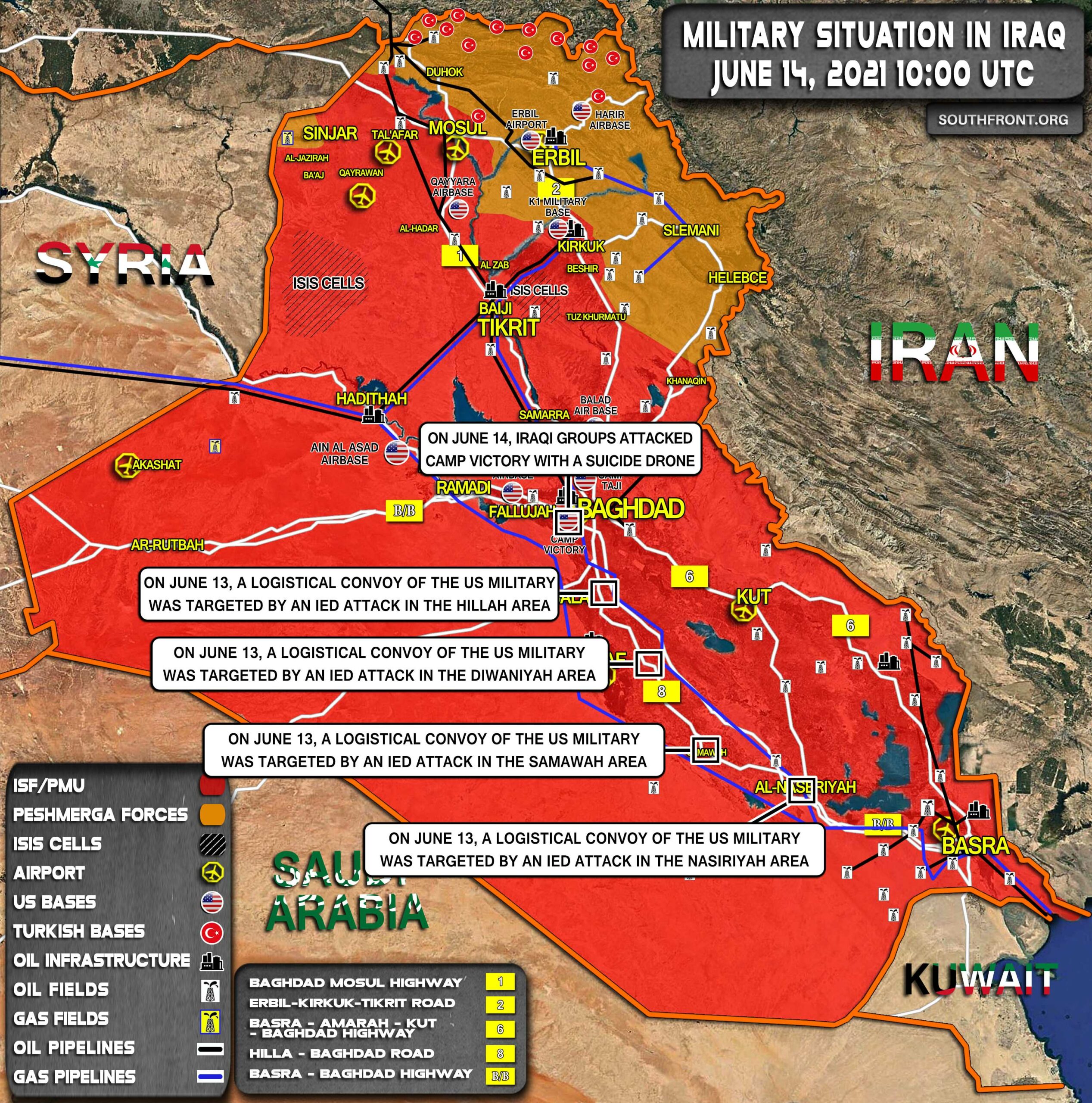 Military Situation In Iraq On June 14, 2021 (Map Update)