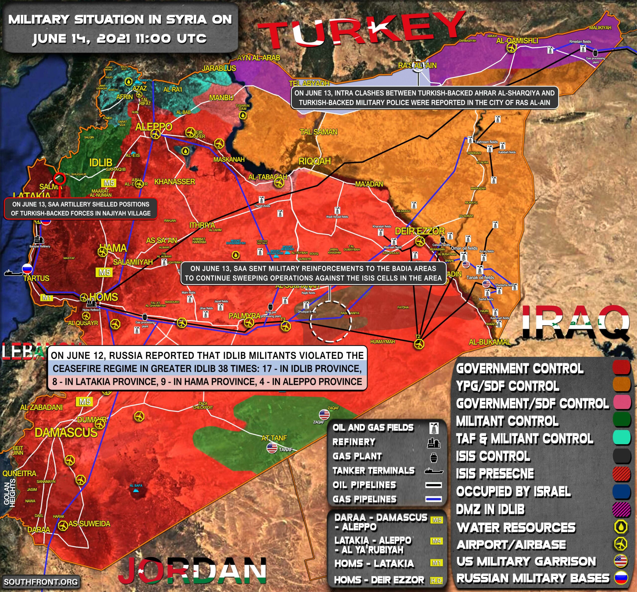 Military Situation In Syria On June 14, 2021 (Map Update)