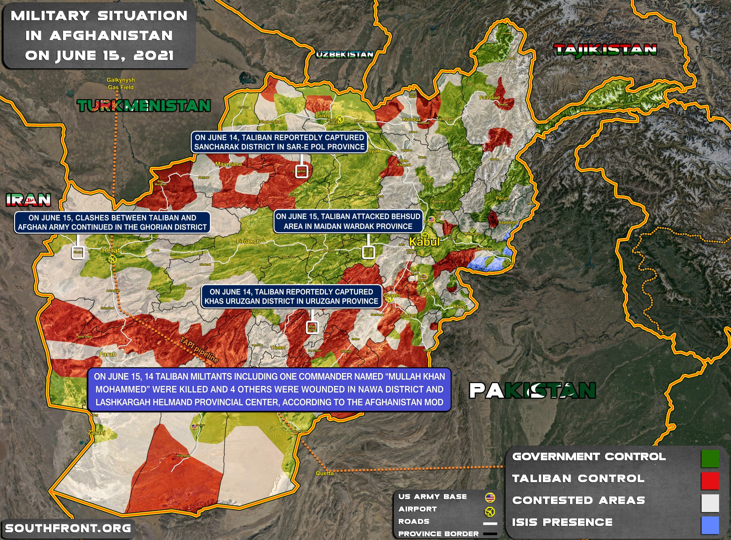 Military Situation In Afghanistan On June 15, 2021 (Map Update)