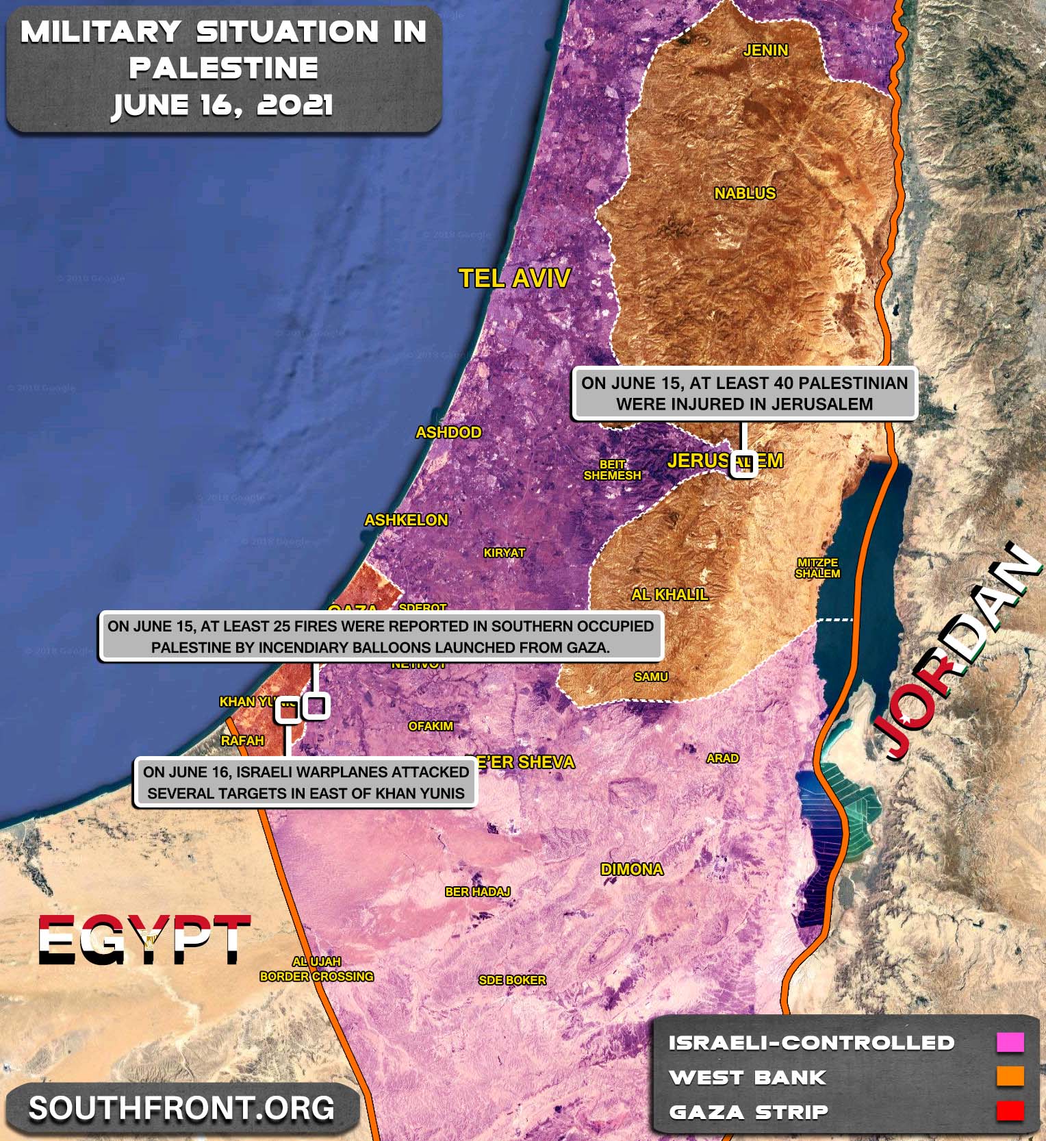 Military Situation In The Gaza Strip And West Bank On June 16, 2021 (Map Update)