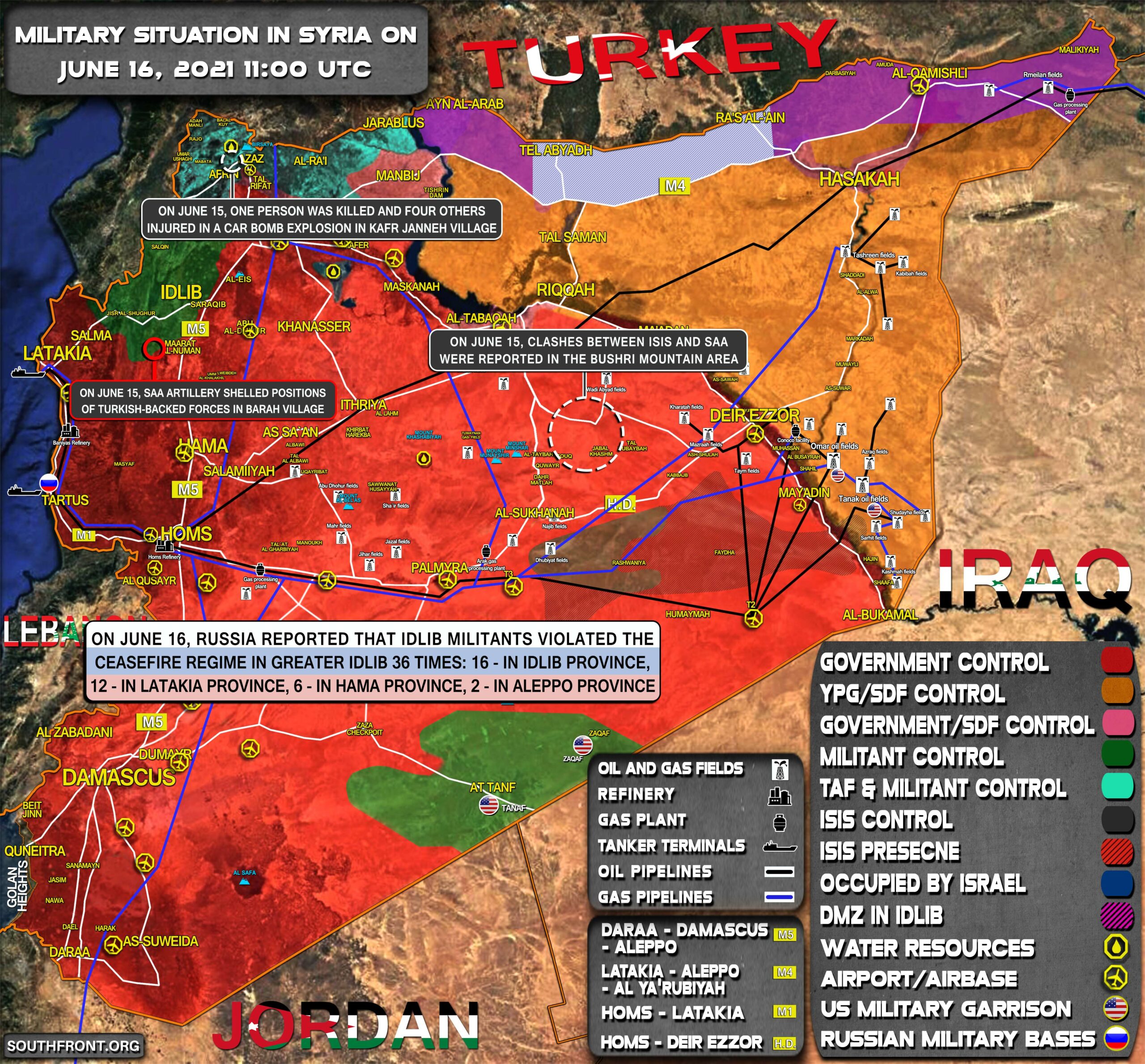 Military Situation In Syria On June 16, 2021 (Map Update)