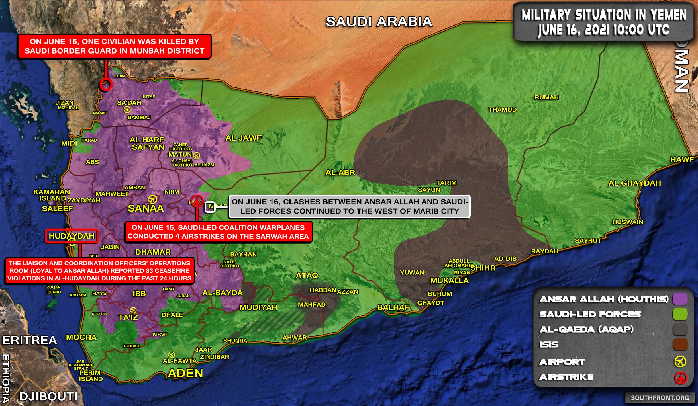 Military Situation In Yemen On June 16, 2021 (Map Update)