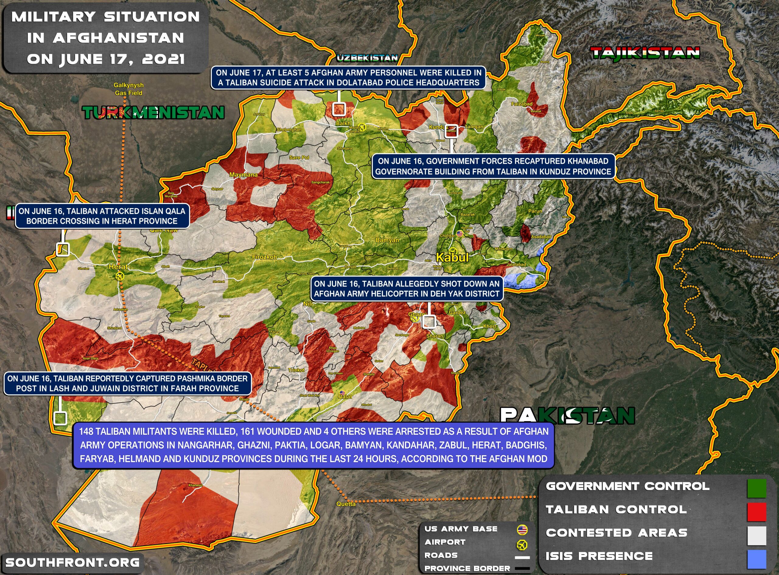 Military Situation In Afghanistan On June 16, 2021 (Map Update)