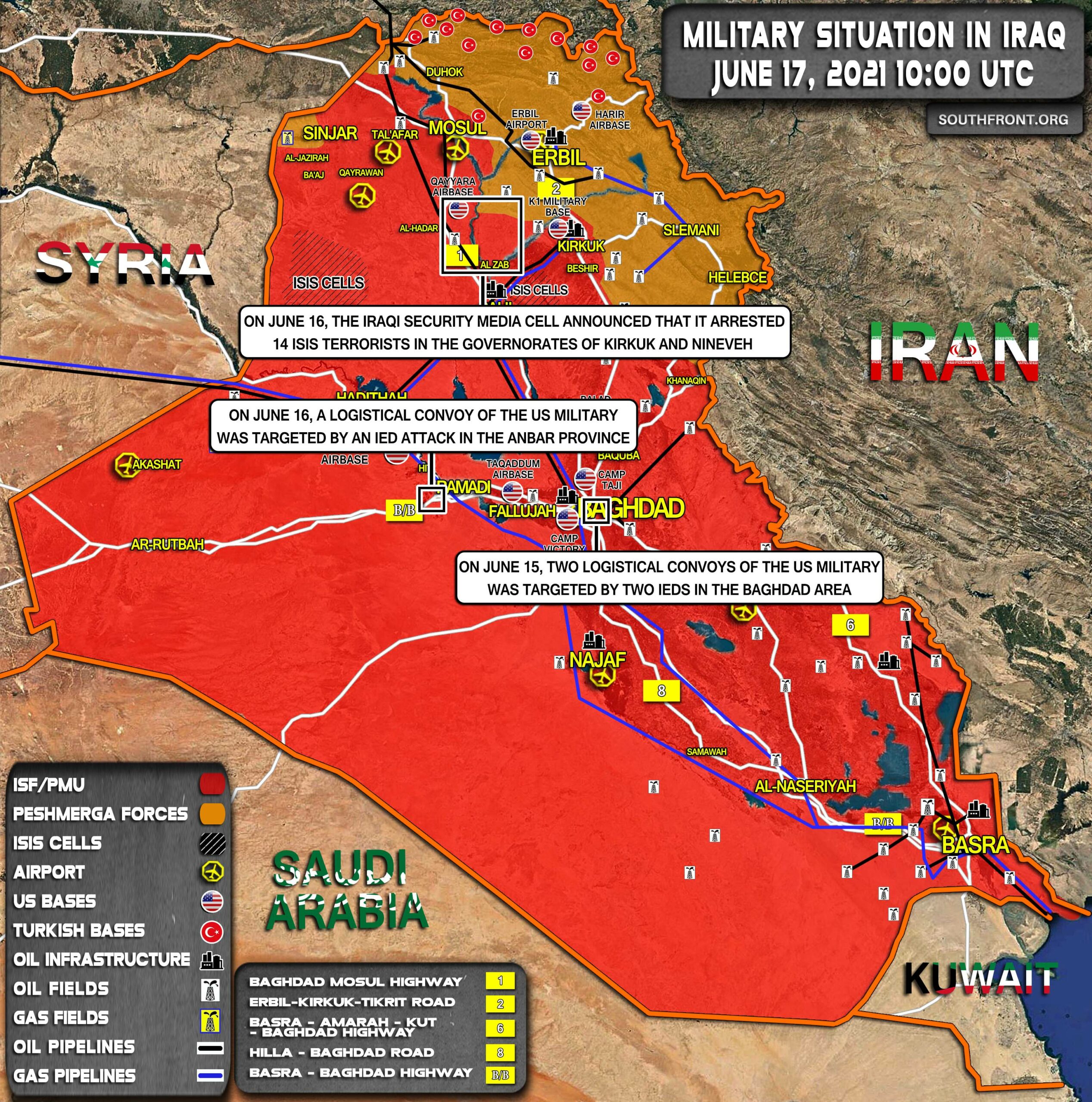 Military Situation In Iraq On June 17, 2021 (Map Update)