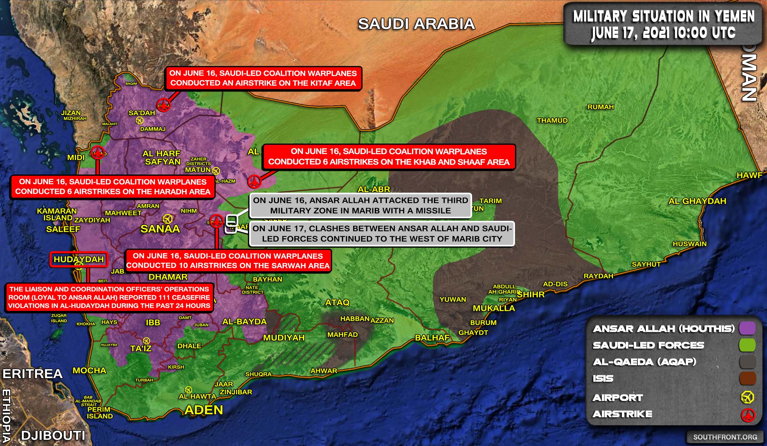 Military Situation In Yemen On June 17, 2021 (Map Update)