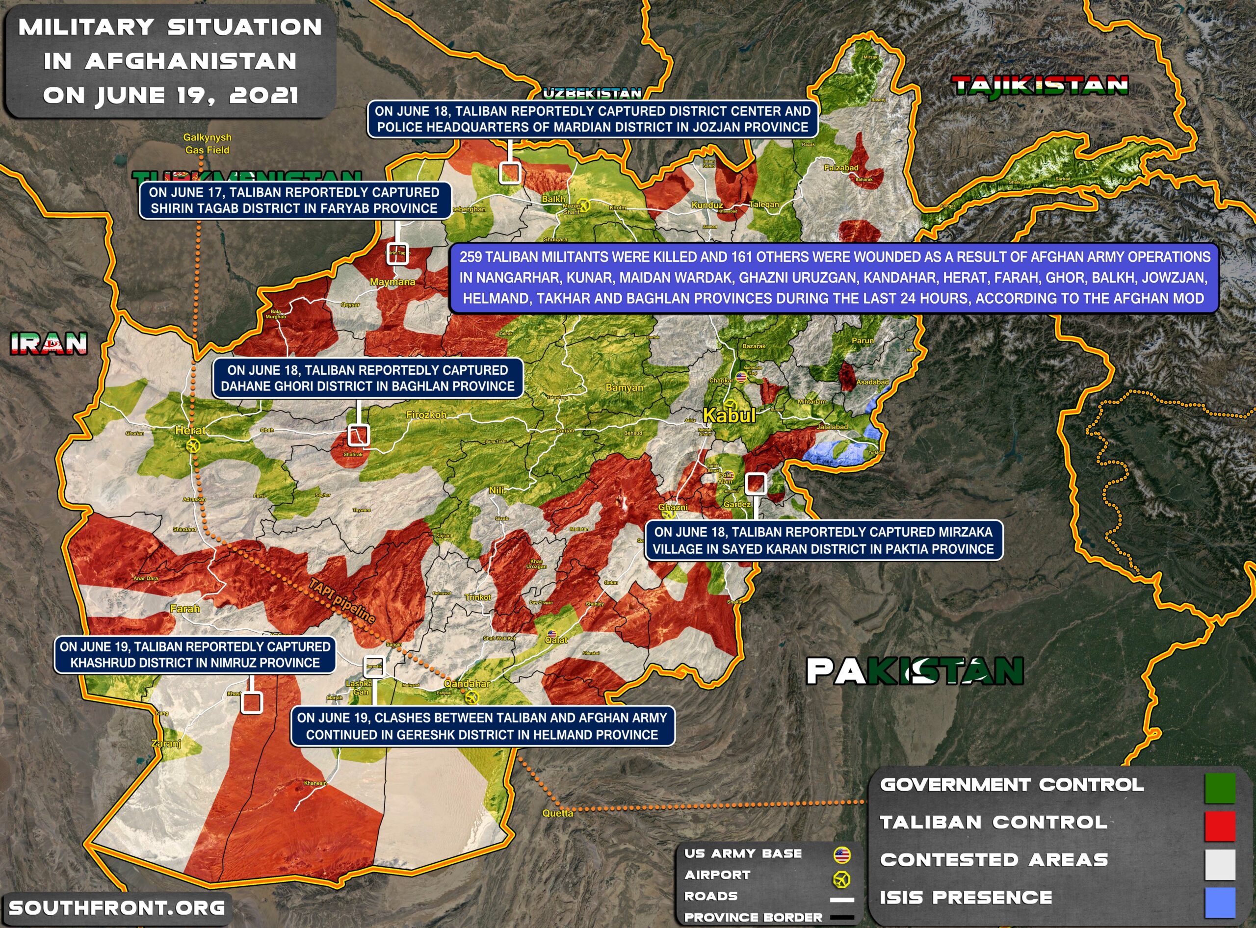 Military Situation In Afghanistan On June 19, 2021 (Map Update)