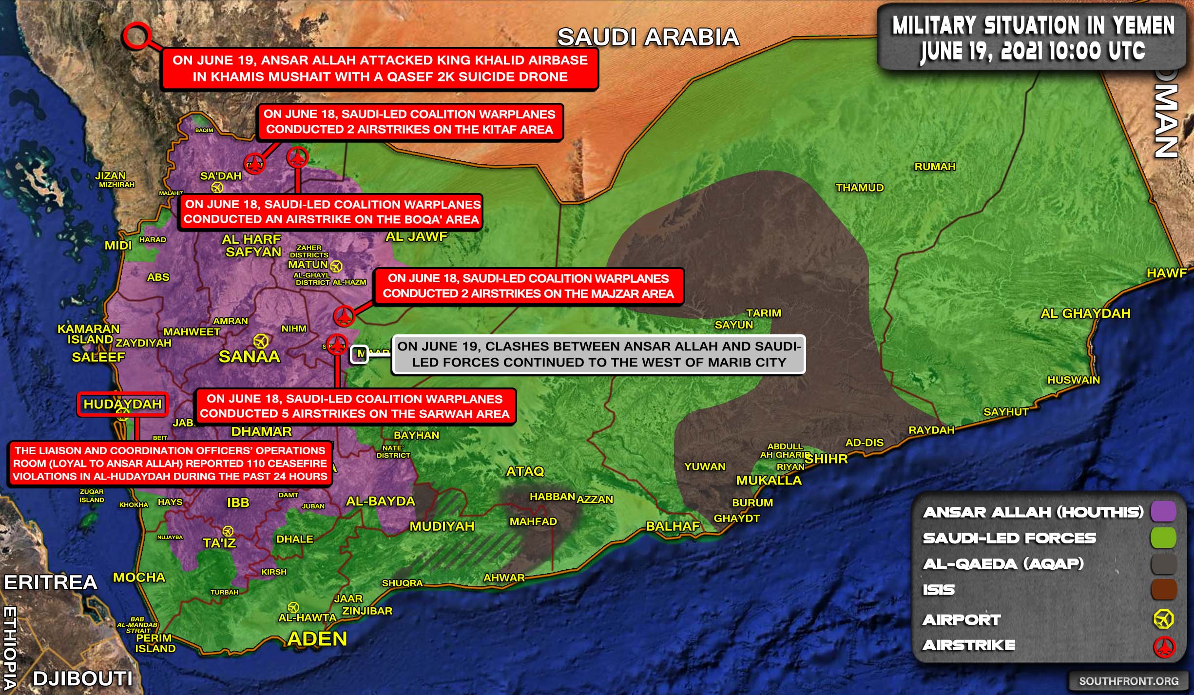 Military Situation In Yemen On June 19, 2021 (Map Update)