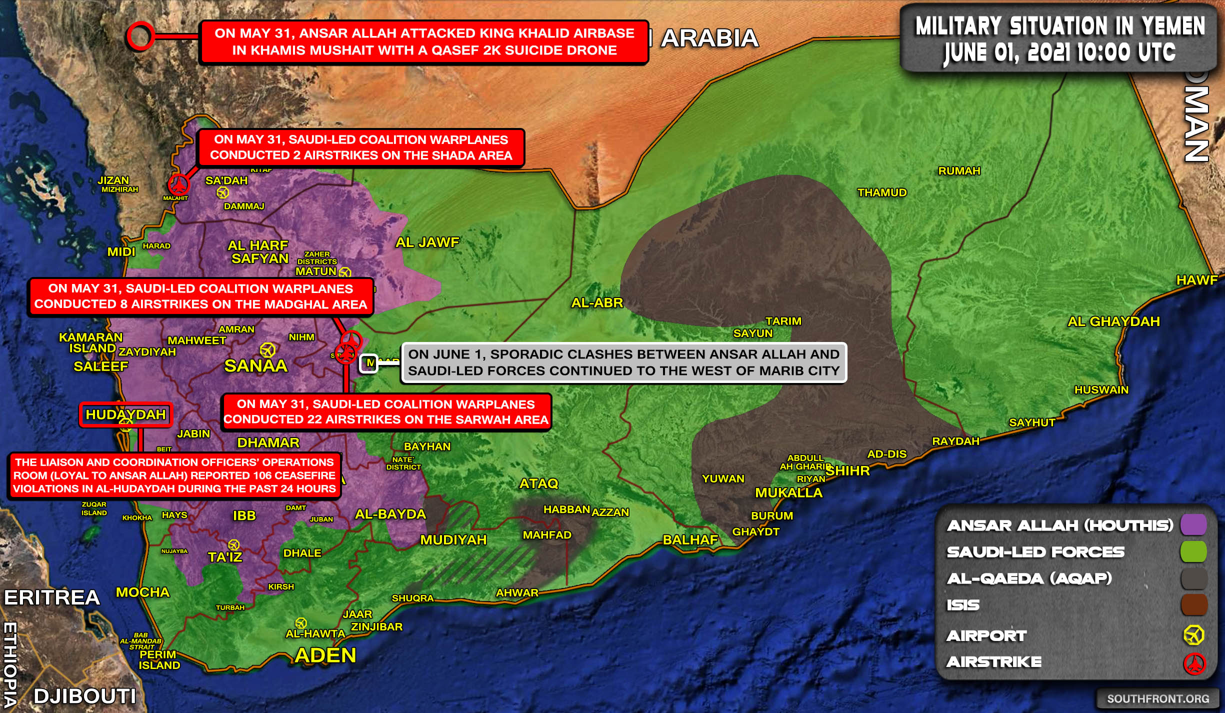 Military Situation In Yemen On June 1, 2021 (Map Update)