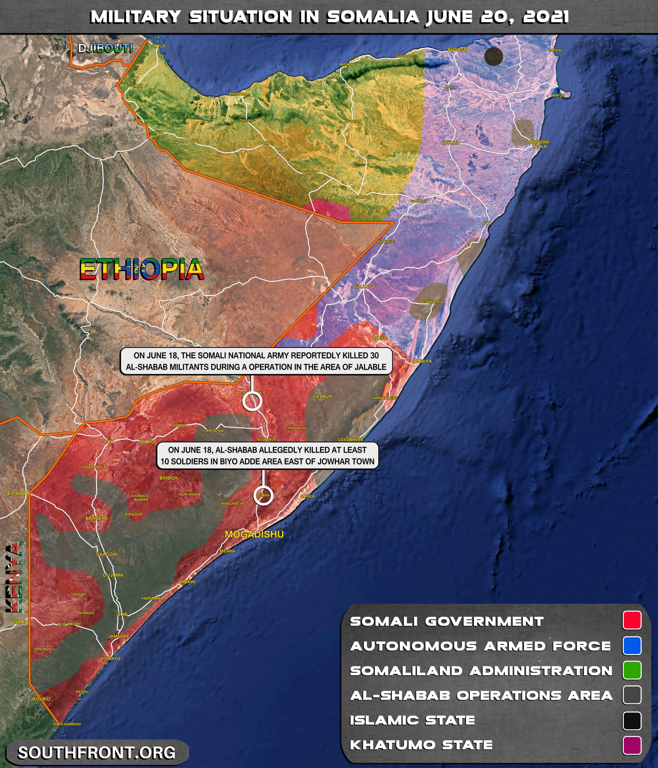 Military Situation In Somalia On June 20, 2021 (Map Update)