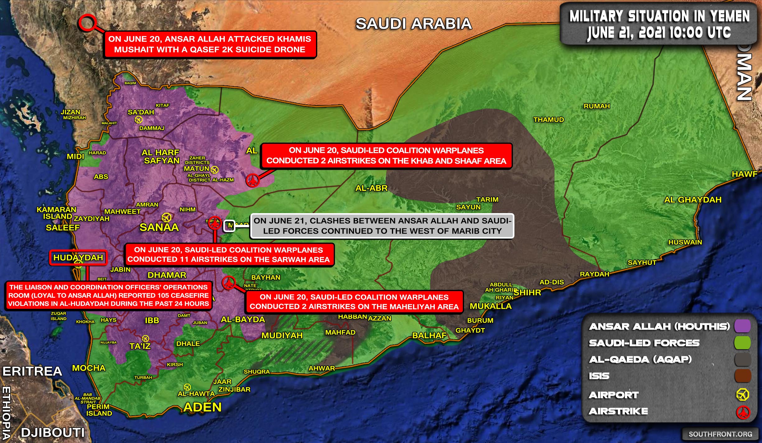 Military Situation In Yemen On June 21, 2021 (Map Update)