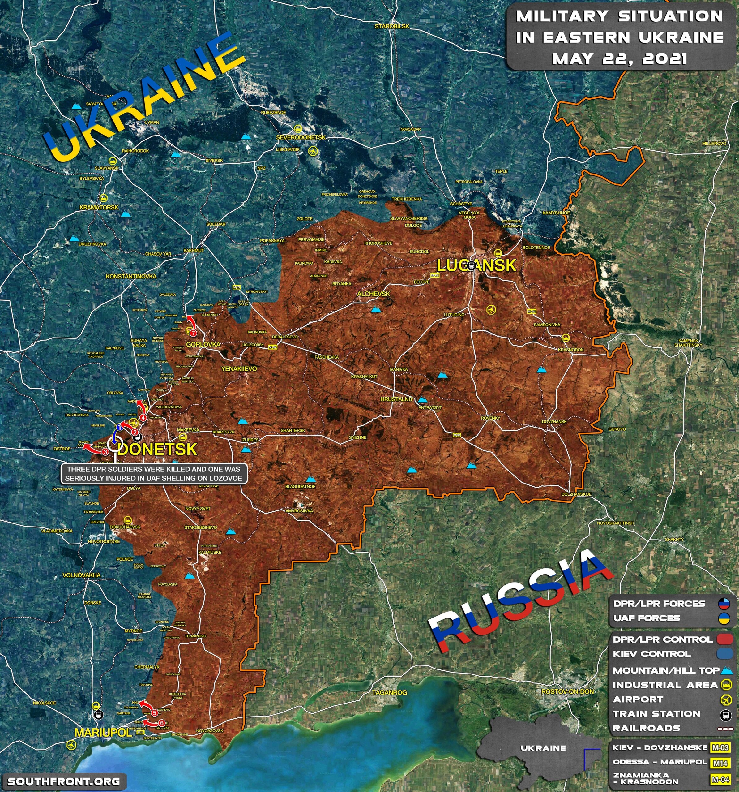 Military Situation In Donetsk People’s Republic On June 22, 2021 (Map Update)