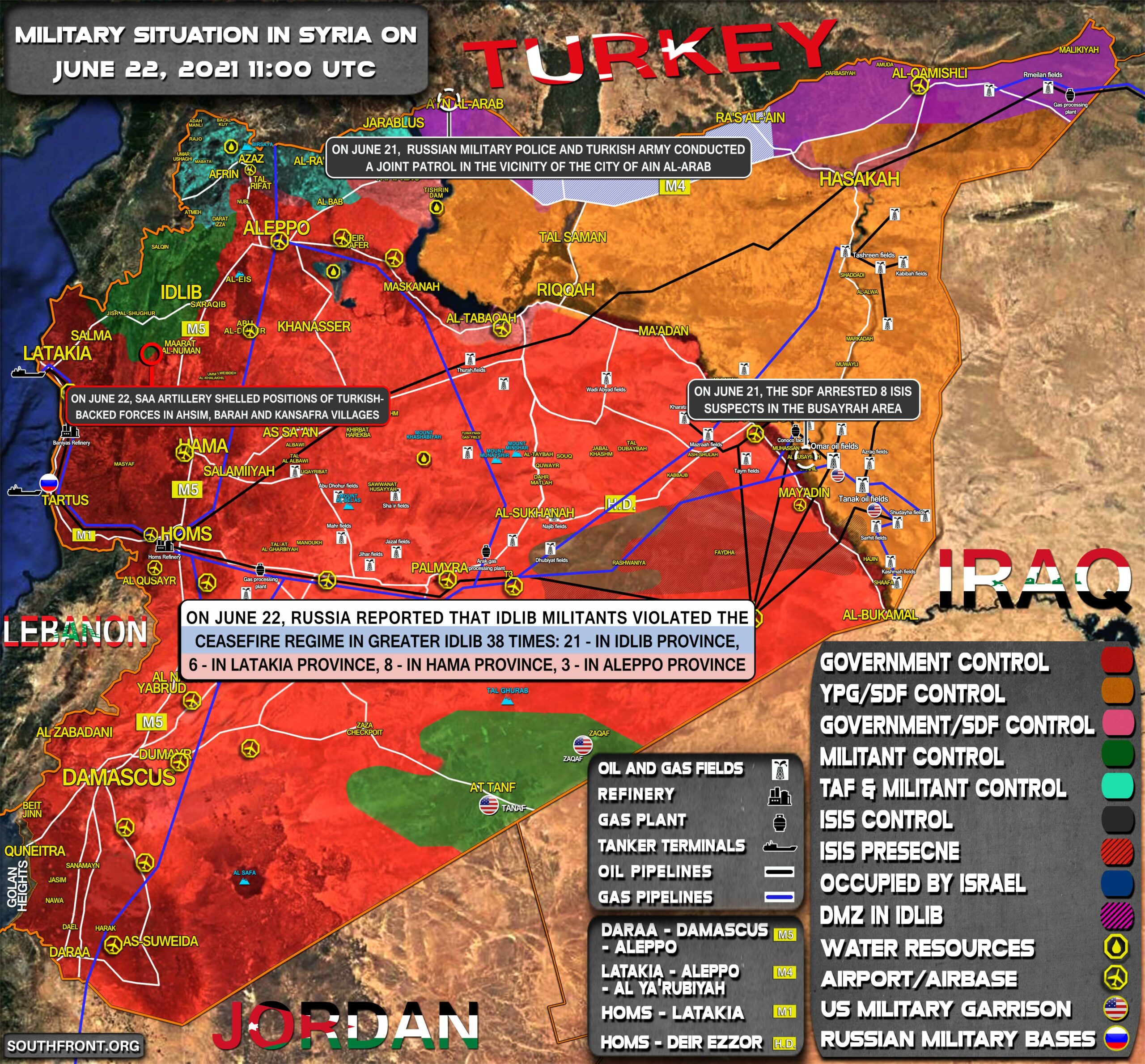 Military Situation In Syria On June 22, 2021 (Map Update)