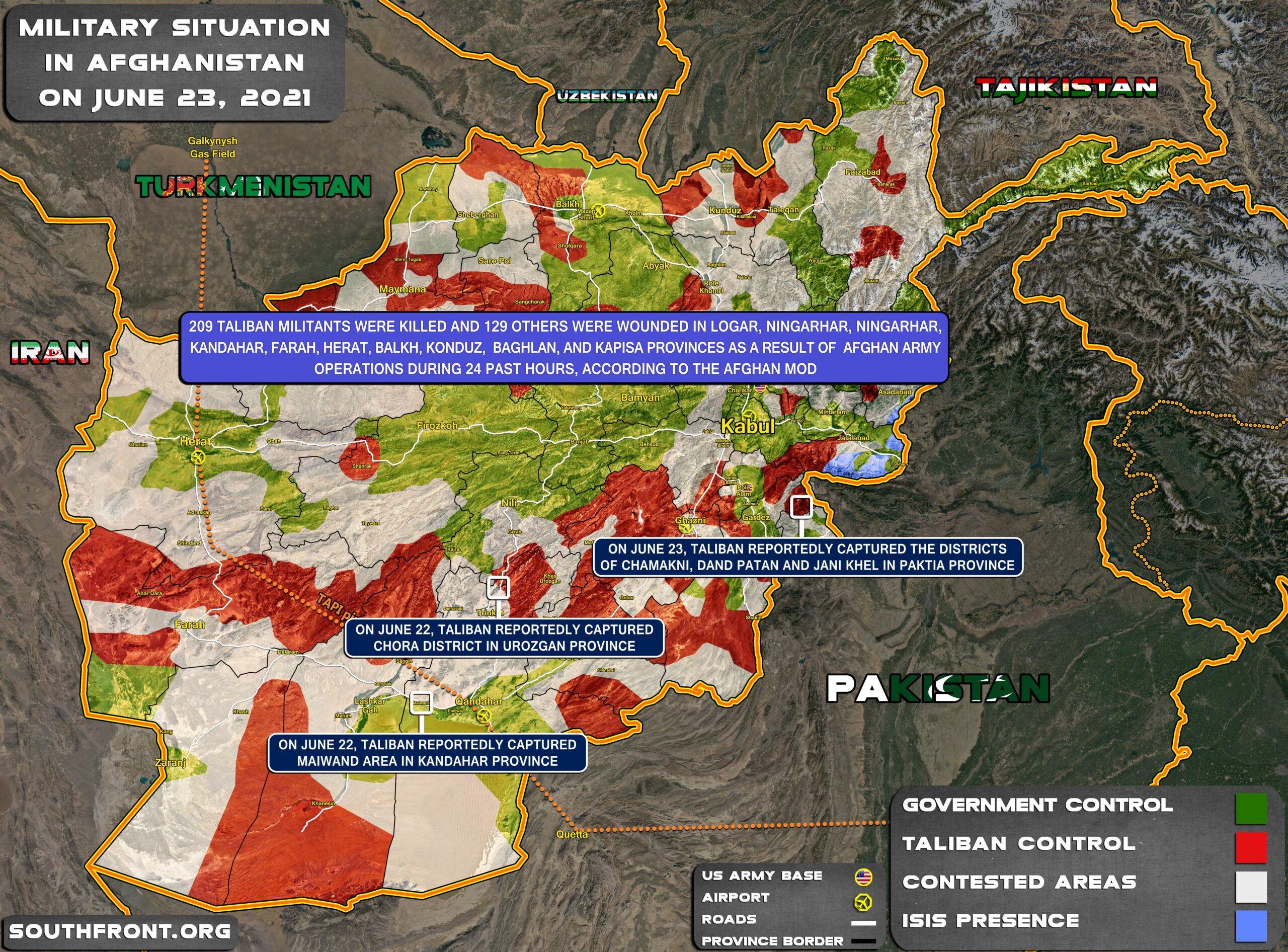 Military Situation In Afghanistan On June 23, 2021 (Map Update)