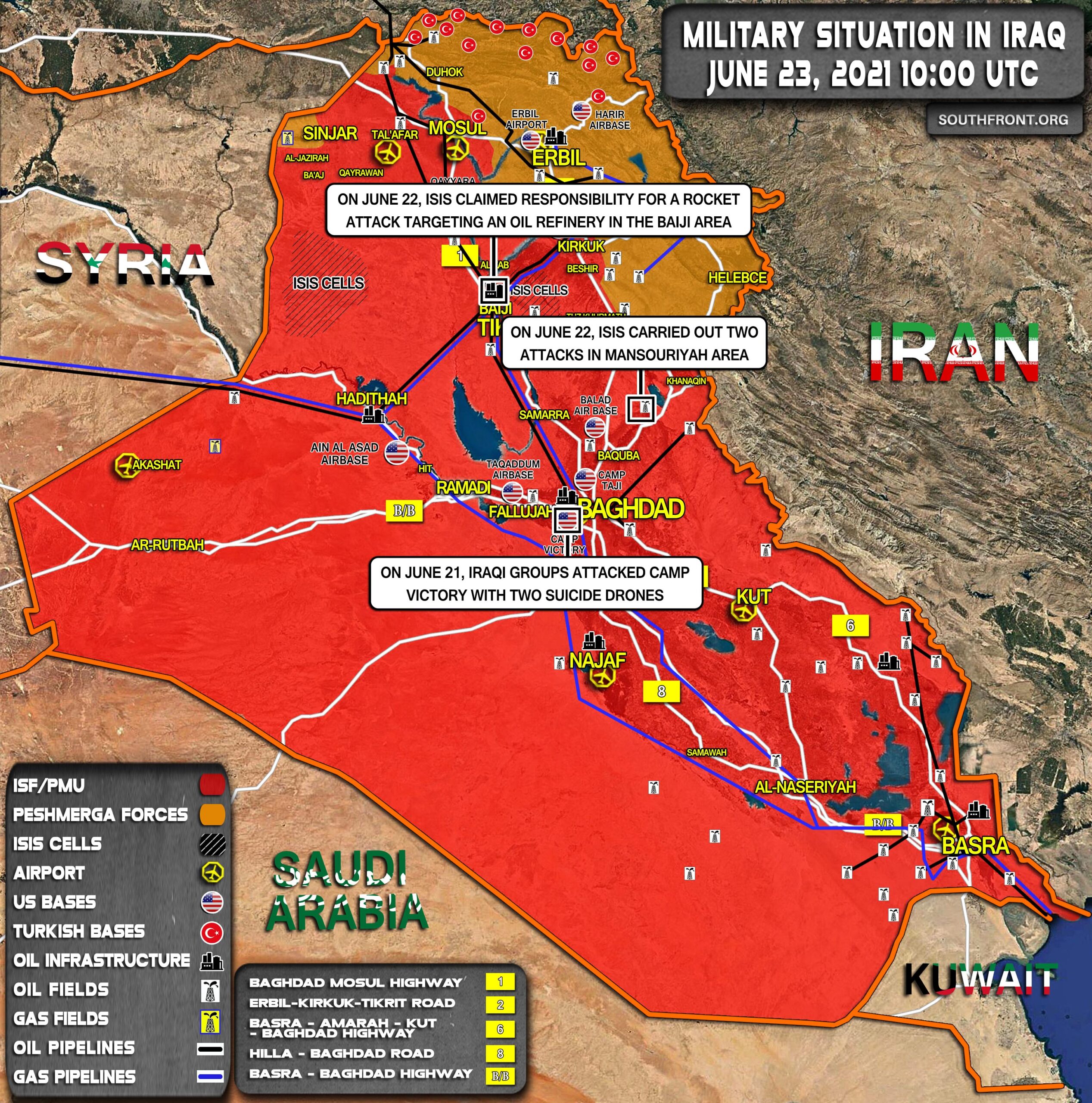 Military Situation In Iraq On June 23, 2021 (Map Update)