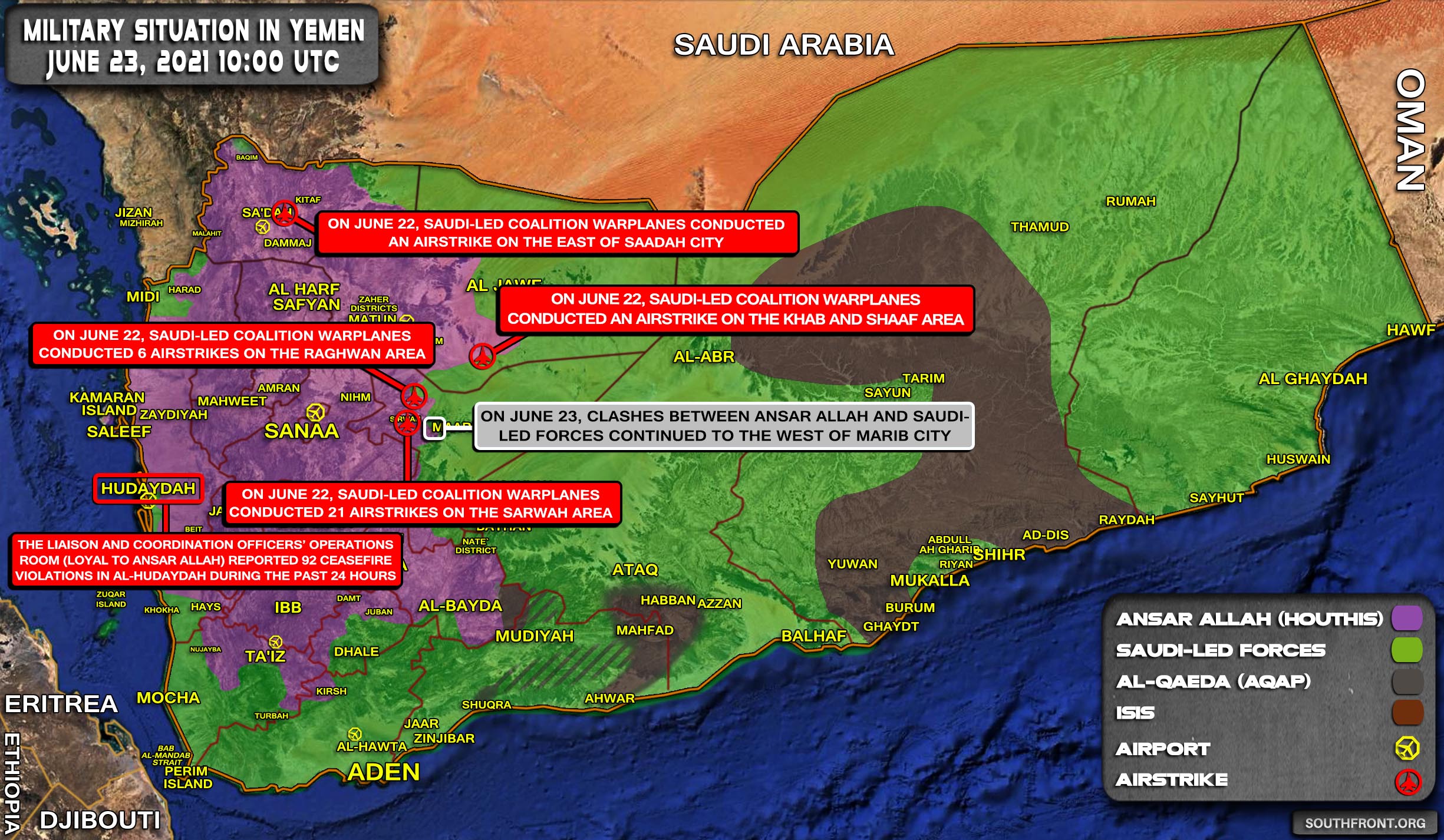 Military Situation In Yemen On June 23, 2021 (Map Update)