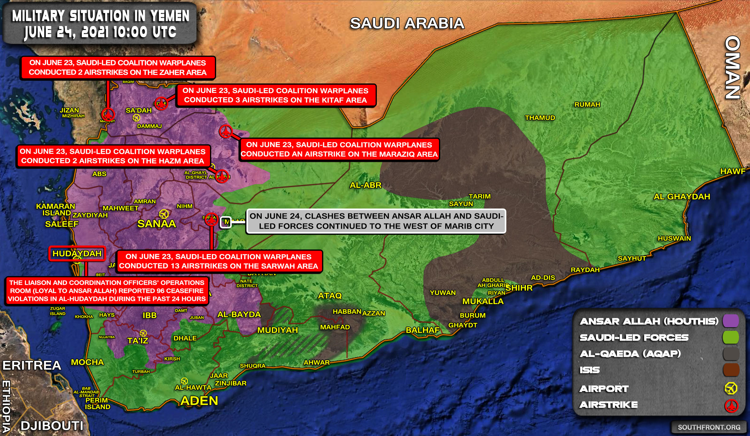 Military Situation In Yemen On June 24, 2021 (Map Update)