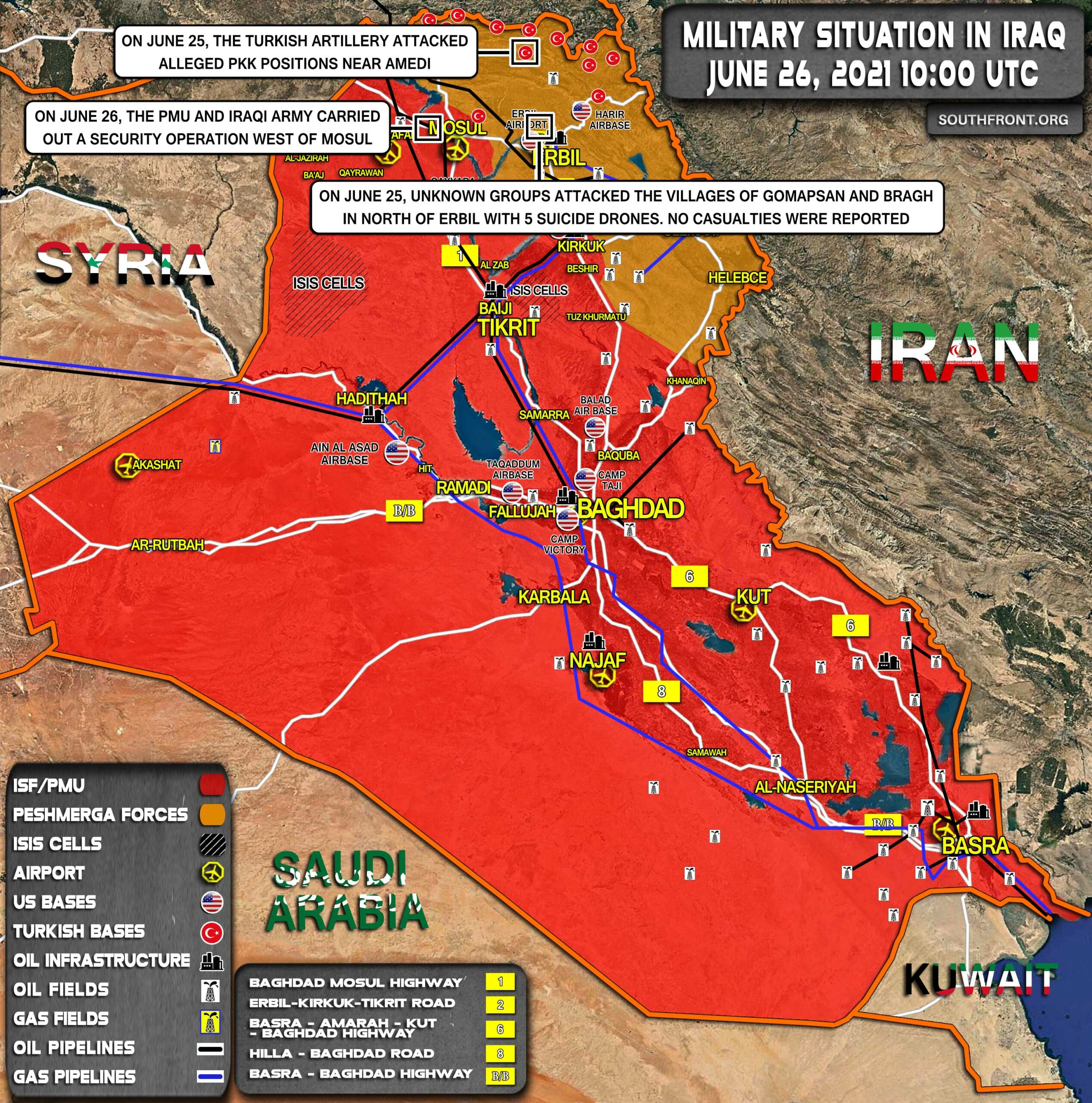 Military Situation In Iraq On June 26, 2021 (Map Update)