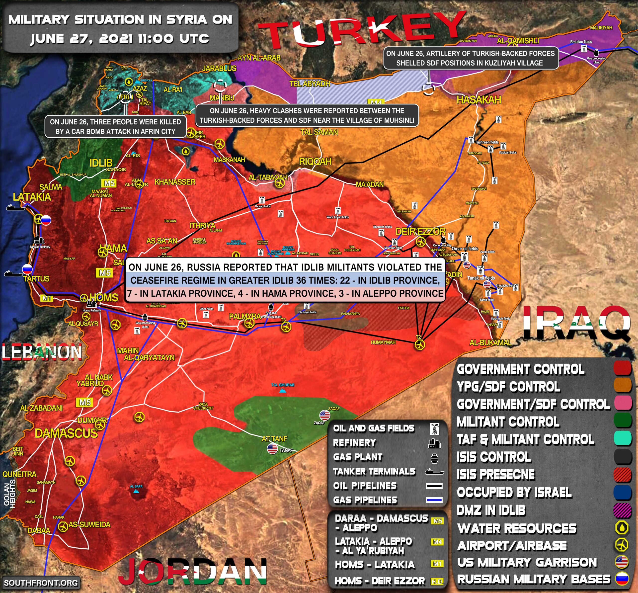 Military Situation In Syria On June 27, 2021 (Map Update)