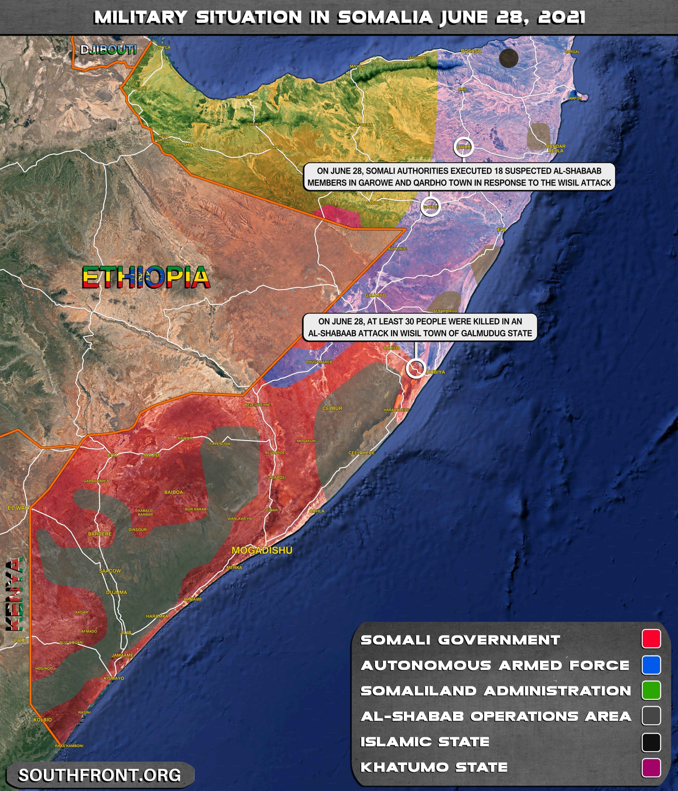 Military Situation In Somalia On June 28, 2021 (Map Update)